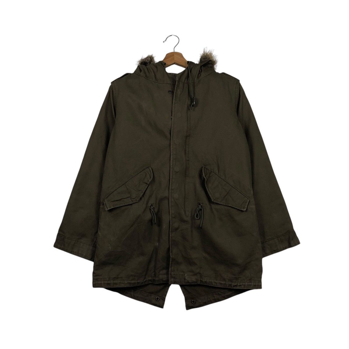 Japanese Brand TETSU Olive Military Oversized Parka / Deep Mods Shape Size US M / EU 48-50 / 2 - 2 Thumbnail