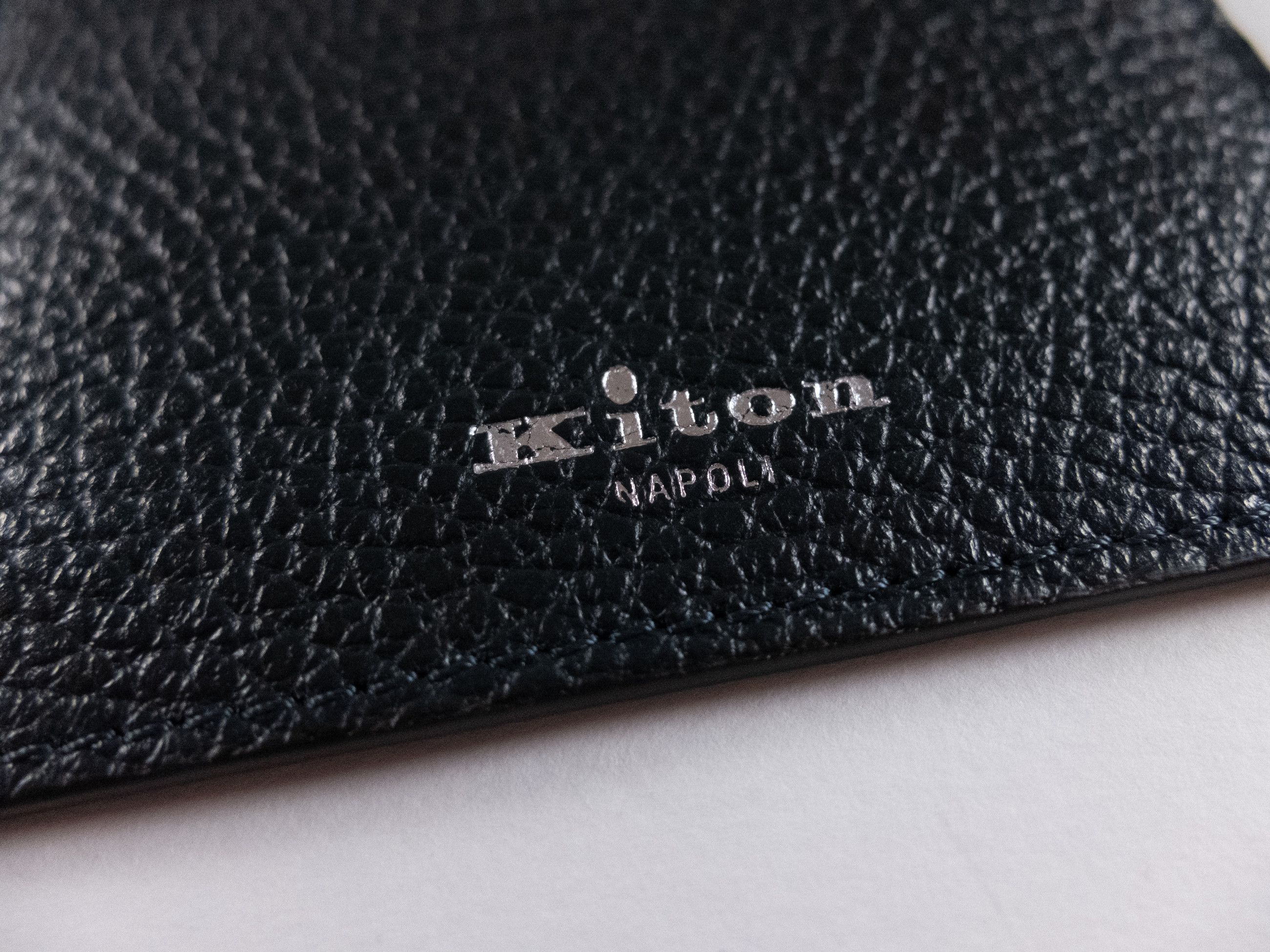 Kiton KITON dark navy blue pebbled leather card holder New in Box Size ONE SIZE - 2 Thumbnail