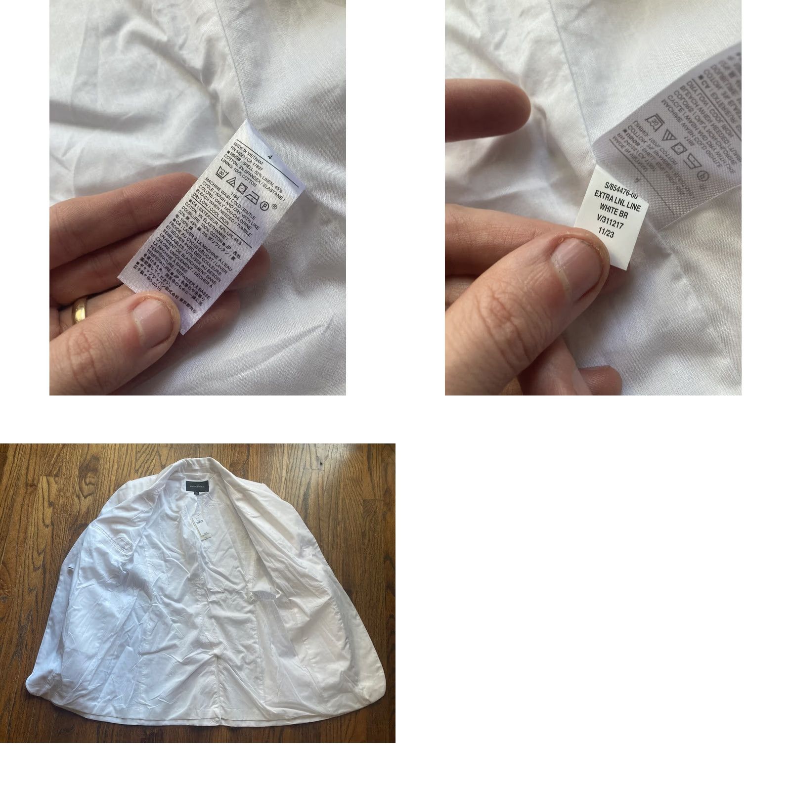 Banana Republic Banana Republic Blazer Womens Size 4 White Linen Blend Long And Lean NWT Size S / US 4 / IT 40 - 9 Thumbnail