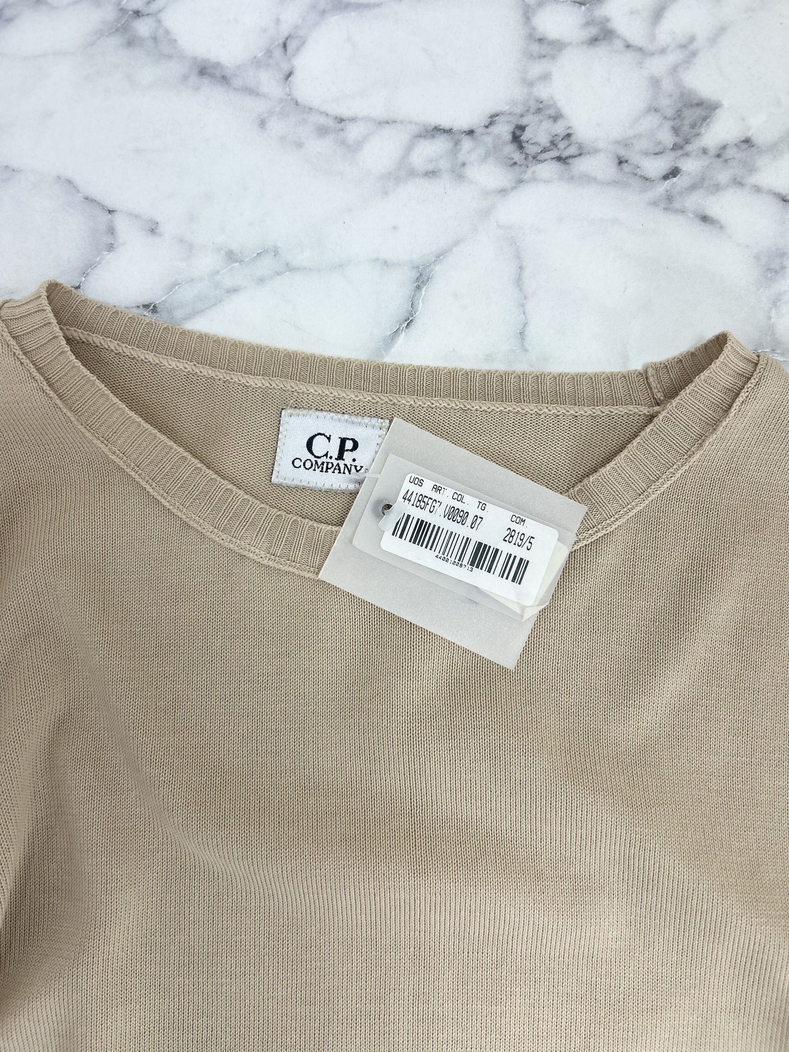 C.P. Company CP Company Beige Fine Gauge Cotton Crew Neck Knitwear SIZE 7 Size US XXL / EU 58 / 5 - 4 Thumbnail