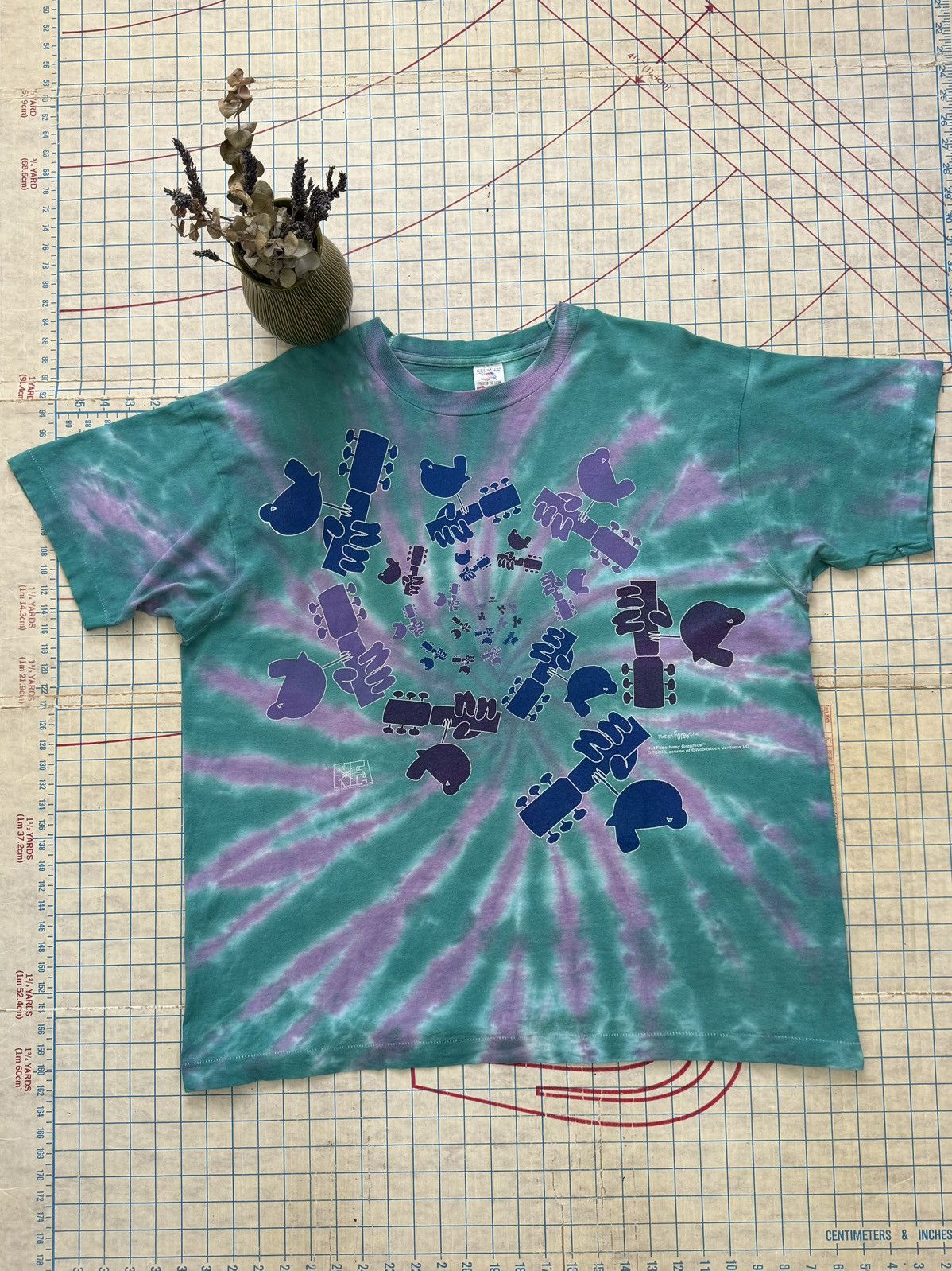 Vintage Woodstock 94 Tie Dye No Fade Away Rock Tee XXL
