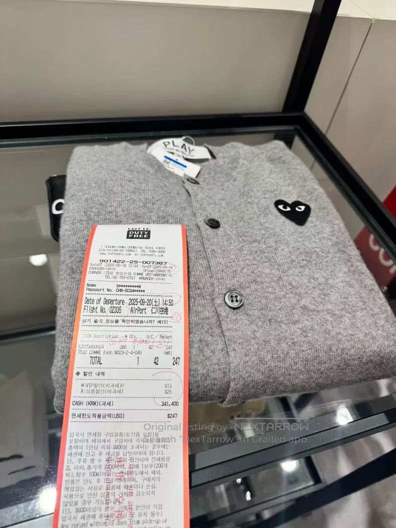 Comme des Garcons Comme Des Garcons Gray Black Heart Cardigan Size S / US 4 / IT 40 - 1 Thumbnail