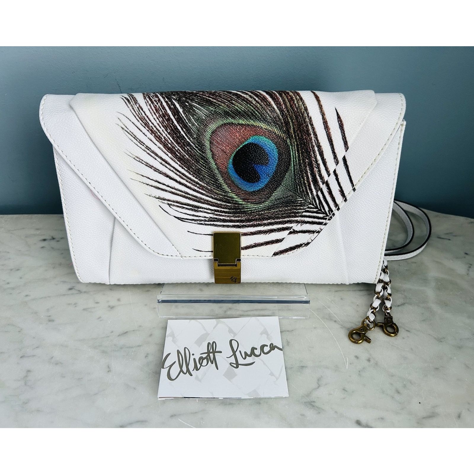 Other Elliott Lucca Peacock Clutch Satchel Shoulder Leather Bag Size ONE SIZE - 1 Thumbnail
