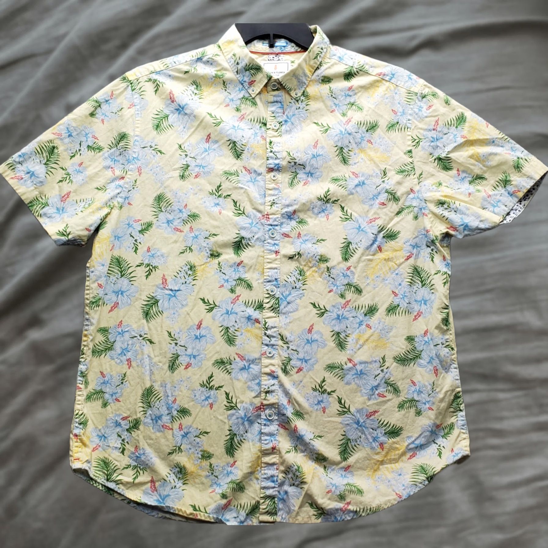 Denime Denim & Flower Hawaiian Shirt Mens M Multicolor Floral Short Sleeve Button-Down Shirt Size US M / EU 48-50 / 2 - 1 Thumbnail