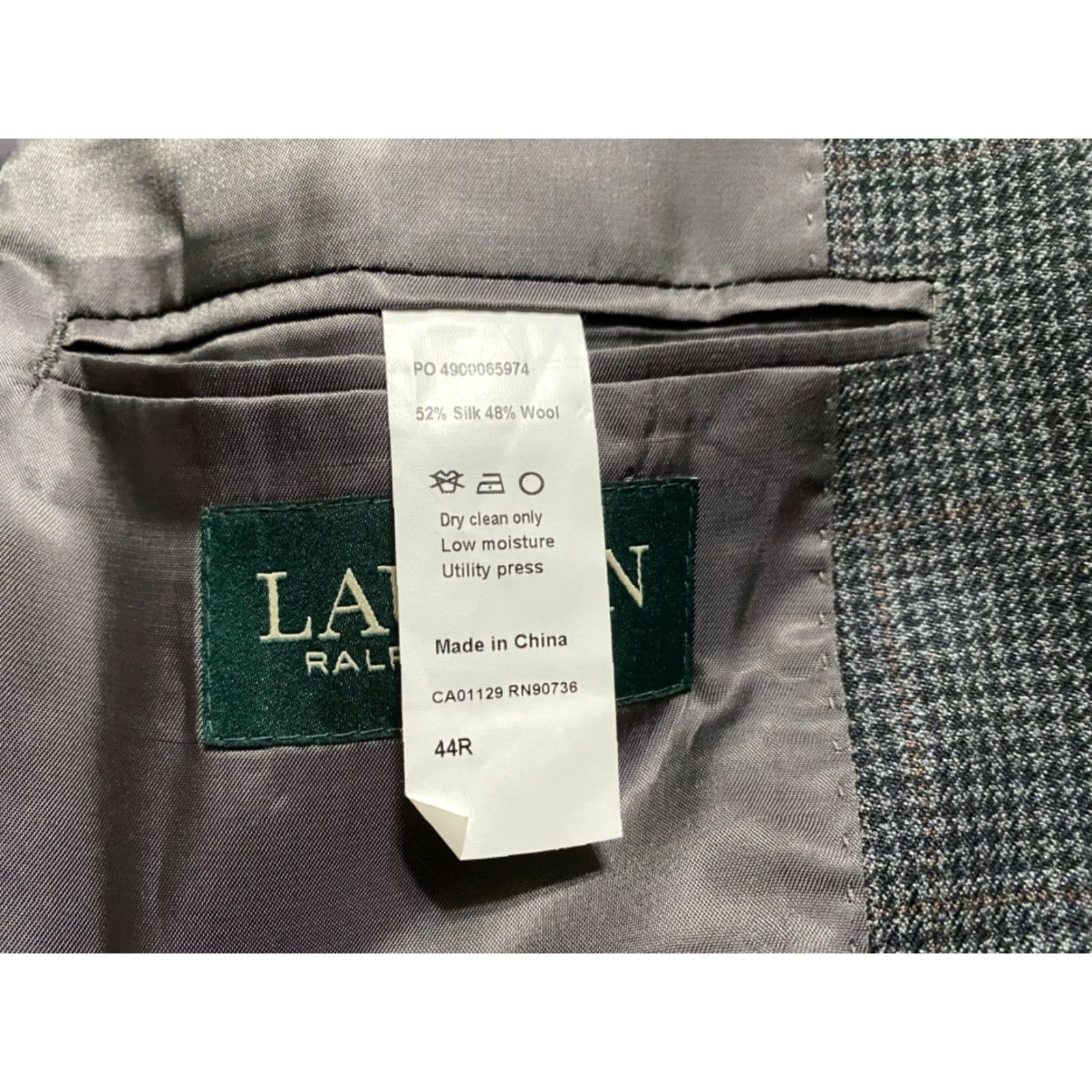 Ralph Lauren Lauren Ralph Lauren Blazer Mens sz 44 Multicolor Plaid Silk Wool Blend 2-Button Size 44R - 6 Thumbnail