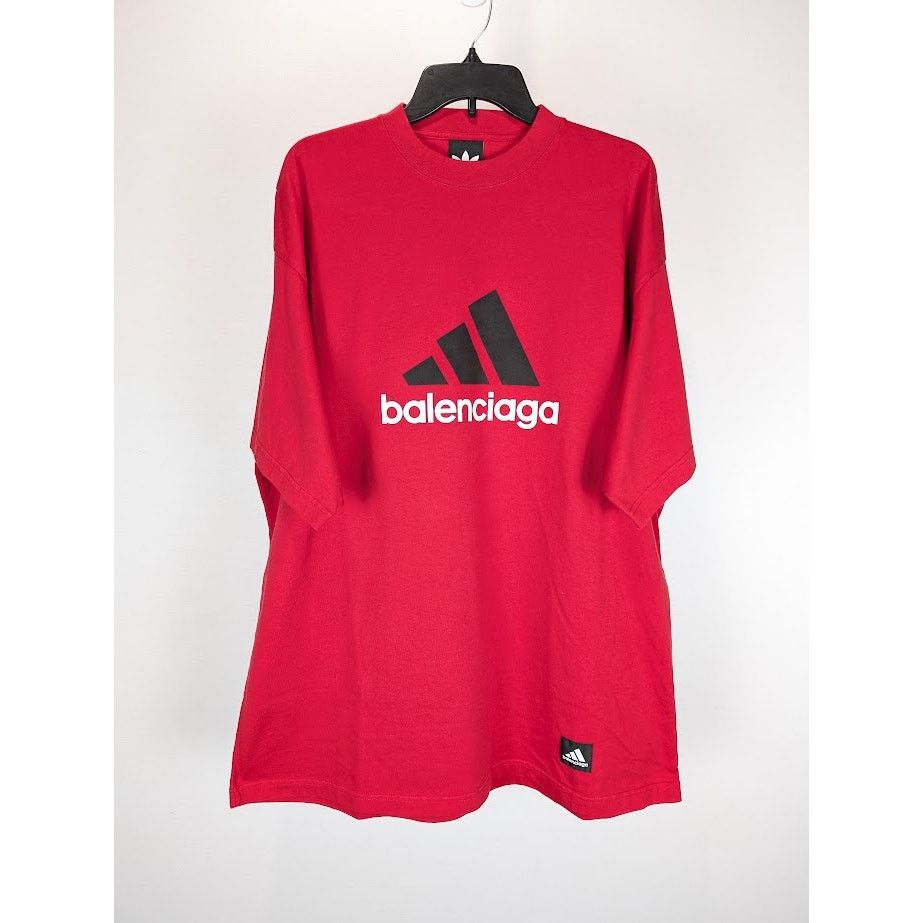 Adidas × Balenciaga o1rshd1 Oversize T-Shirt in Red Size US L / EU 52-54 / 3 - 3 Thumbnail