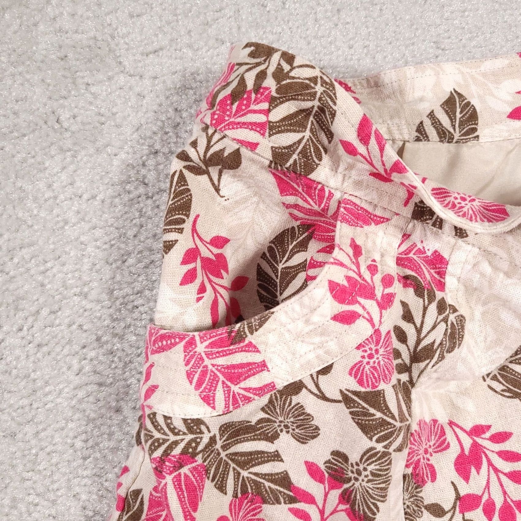 Vintage Christopher & Banks Skirt Women's 10 Floral Linen Blend Zip Lined Below The Knee Amazing Core Rules Size 32" / US 10 / IT 46 - 4 Thumbnail