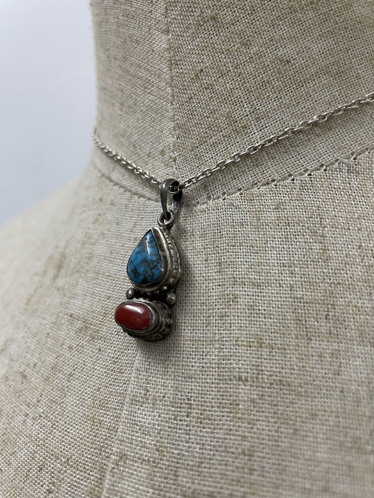 Jewelry Vintage Silver 925 Necklace with stone Size ONE SIZE - 3 Thumbnail