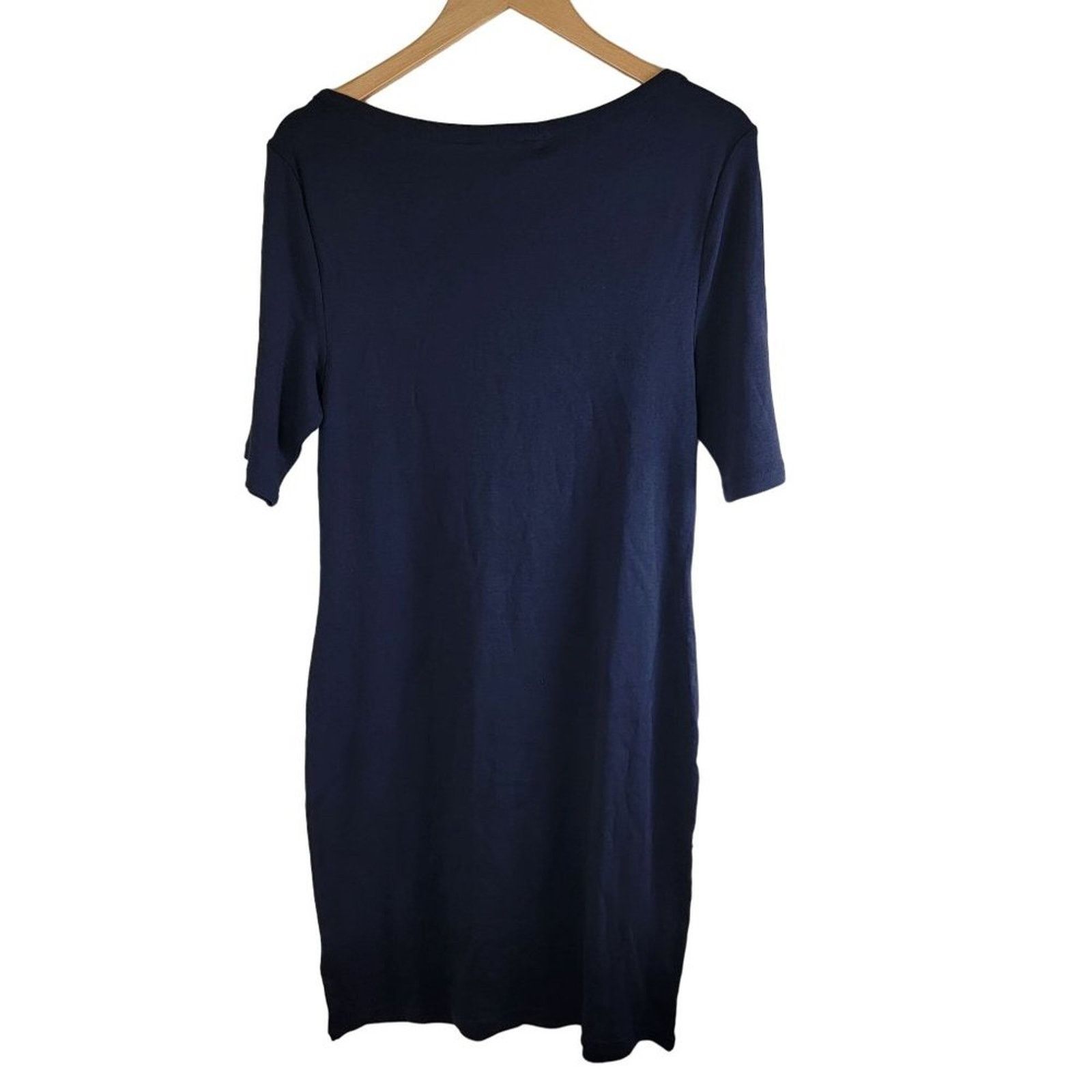 Lauren Ralph Lauren Lauren Ralph Lauren Cotton Navy Midi Dress Boat Neck 3/4 Size XS / US 0-2 / IT 36-38 - 2 Thumbnail