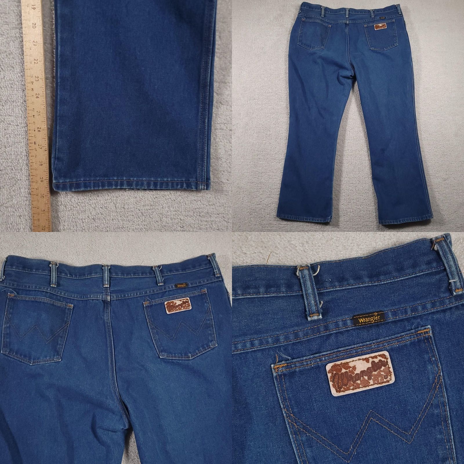 Wrangler VINTAGE Wrangler Jeans Mens 46x30 Blue Relaxed Fit Classic Five Pocket Denim Pants USA Wrangler Cowboy Cut 936DEN Mens Jeans Size US 30 / EU 46 - 9 Thumbnail