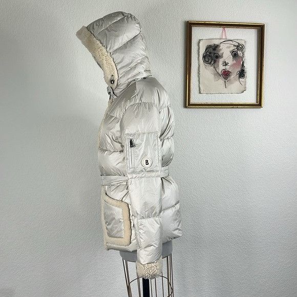 Bogner Bogner Terry Puffer Coat Fur HoodedQuilted Belted Jacket in Size M / US 6-8 / IT 42-44 - 3 Thumbnail