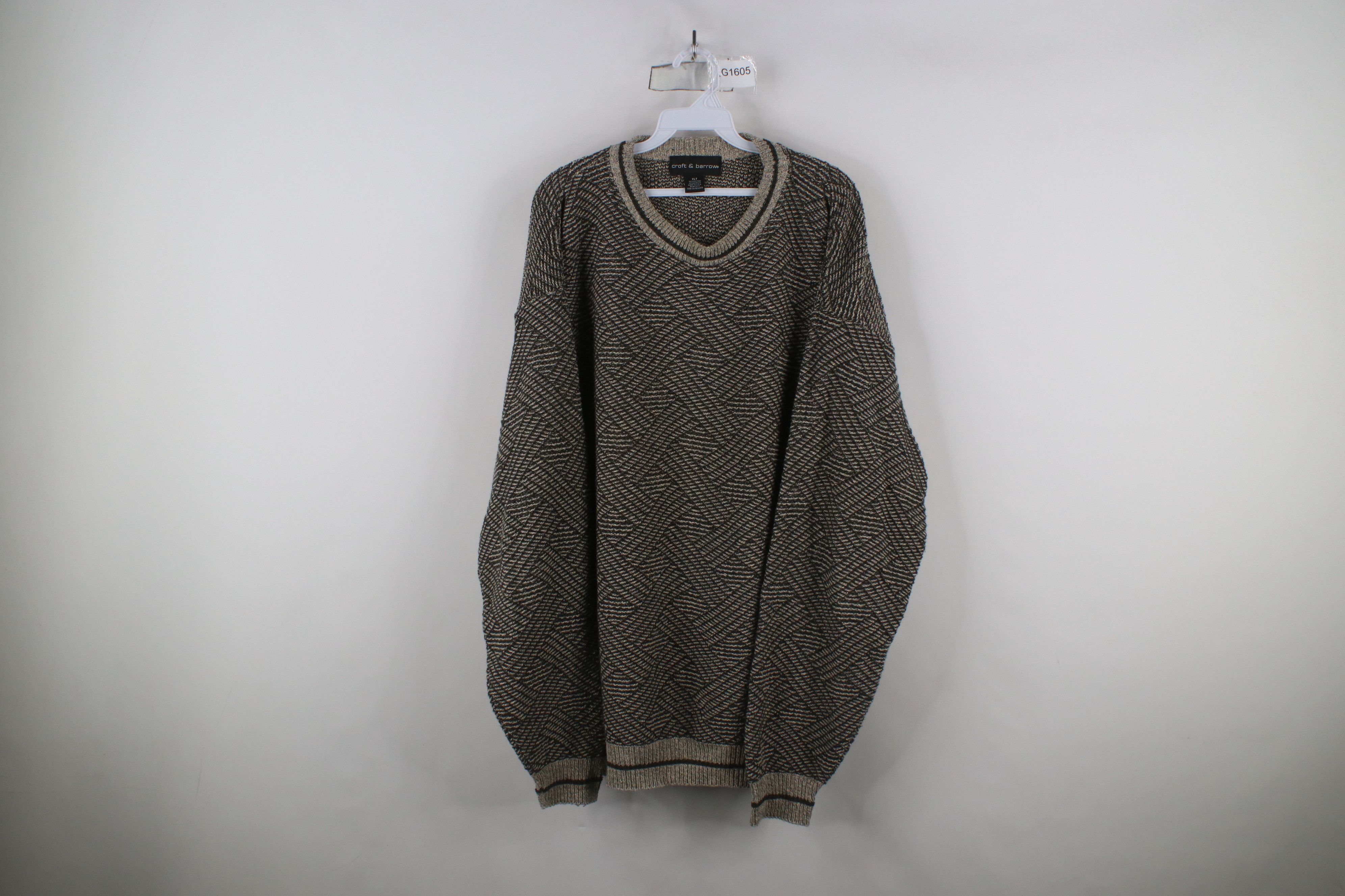 Vintage Vintage 90s Streetwear Cross Hatch Knit Dad Sweater USA Size US XL / EU 56 / 4 - 1 Thumbnail