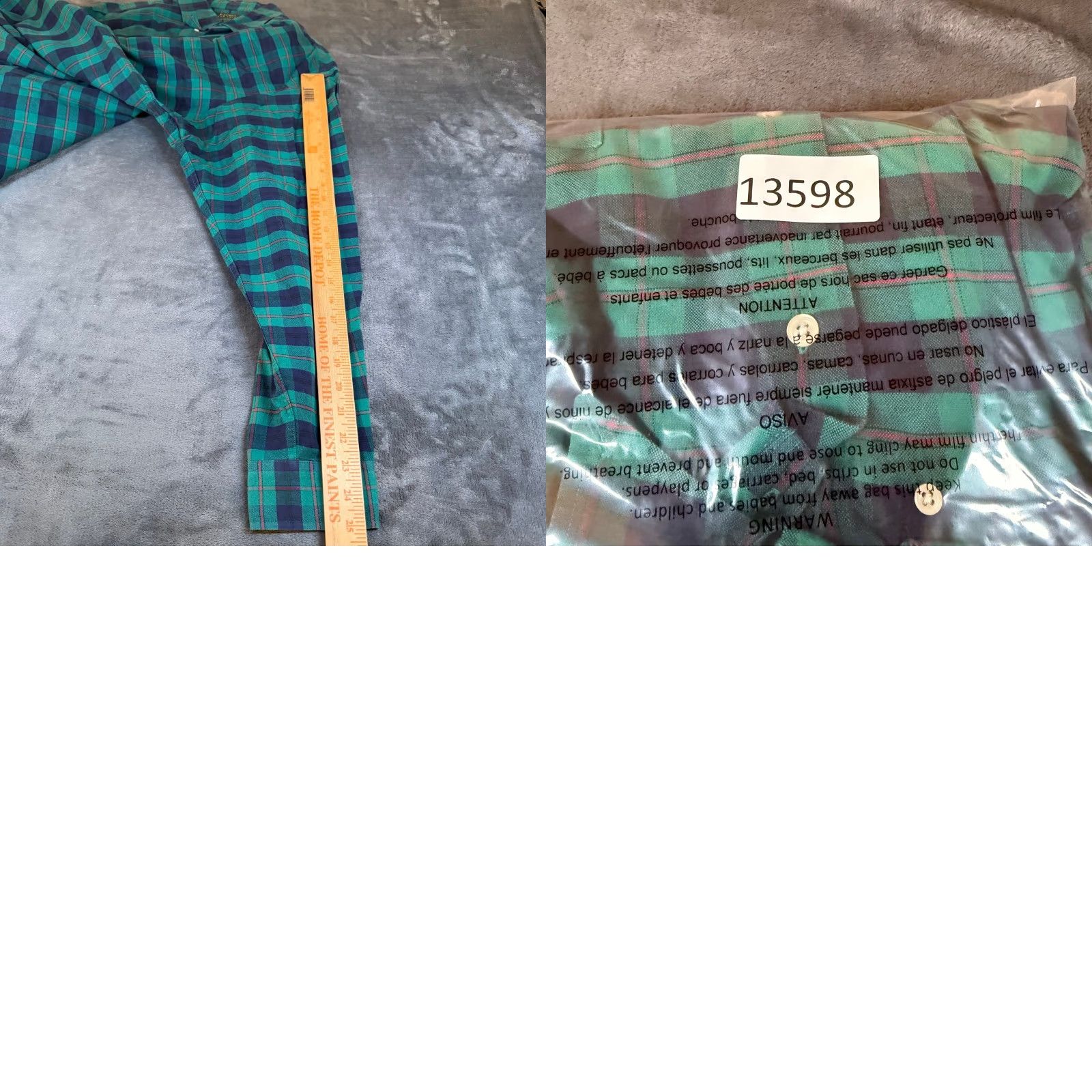 Ralph Lauren VINTAGE Lauren Ralph Lauren Plaid Shirt Men XL Long Sleeve Button-Up Green Navy Shirt Button-Down Col Size US XL / EU 56 / 4 - 8 Thumbnail