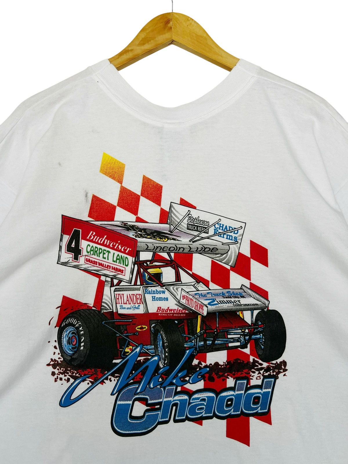 NASCAR × Vintage Vintage 90s Mike Chadd Racing Tees Size US XL / EU 56 / 4 - 4 Thumbnail