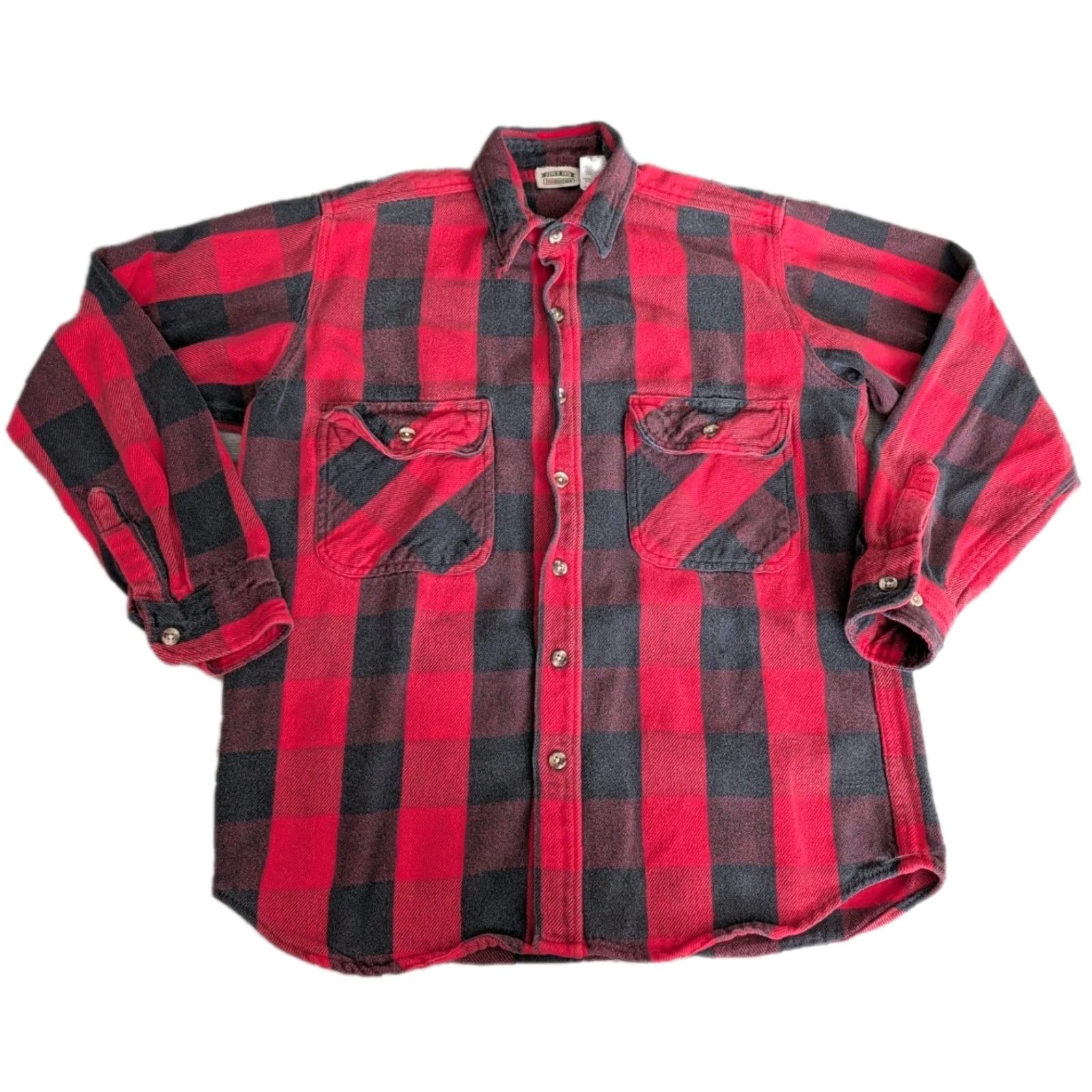 Vintage VINTAGE Five Brother Shirt Mens M Red Check Flannel Button-Up Heavy Cotton 90s Outdoors USA Size US M / EU 48-50 / 2 - 2 Thumbnail