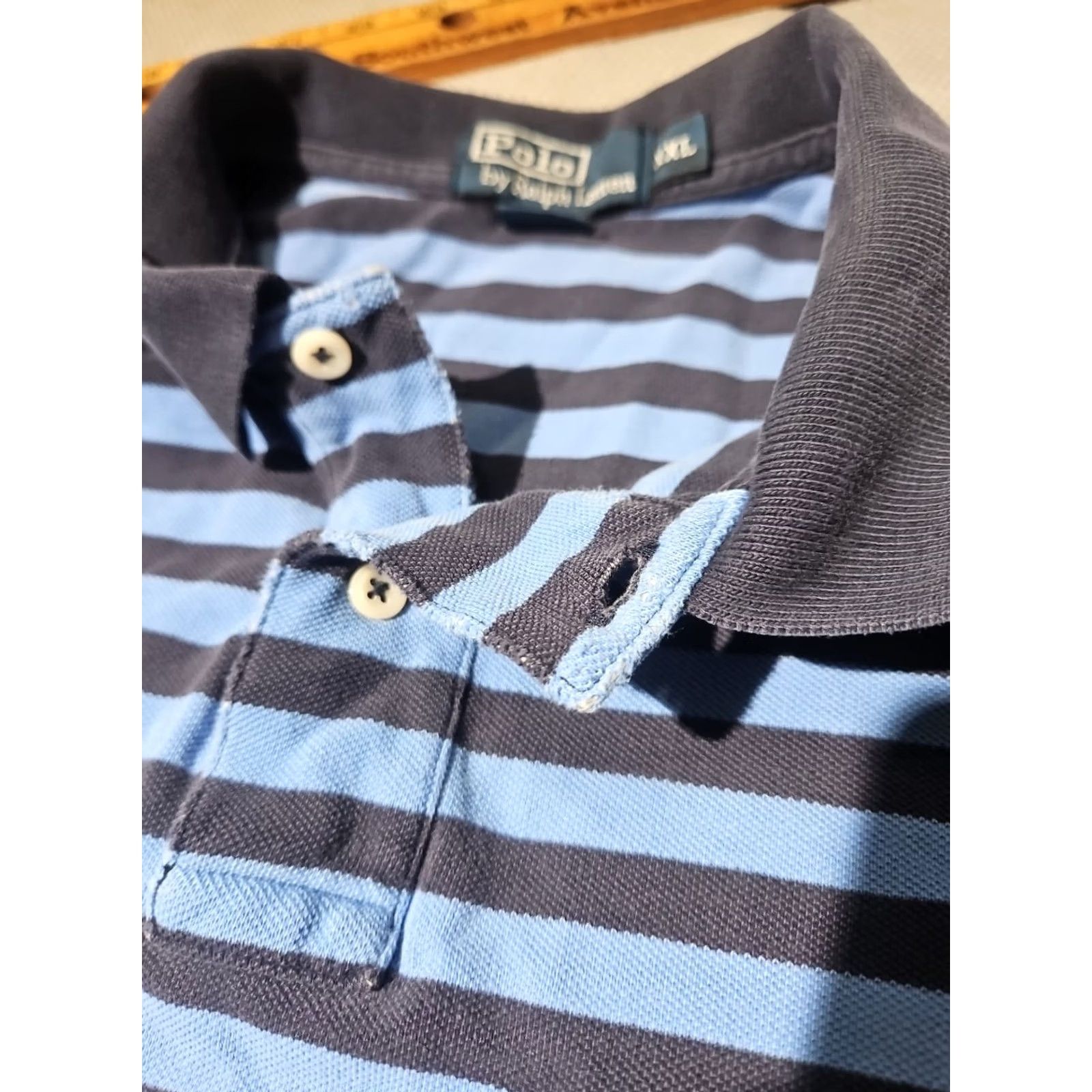 Ralph Lauren Ralph Lauren Polo Shirt Mens 2XL Blue Striped Preppy Button Pony Logo Casual Polo Shirt Size US XXL / EU 58 / 5 - 7 Thumbnail