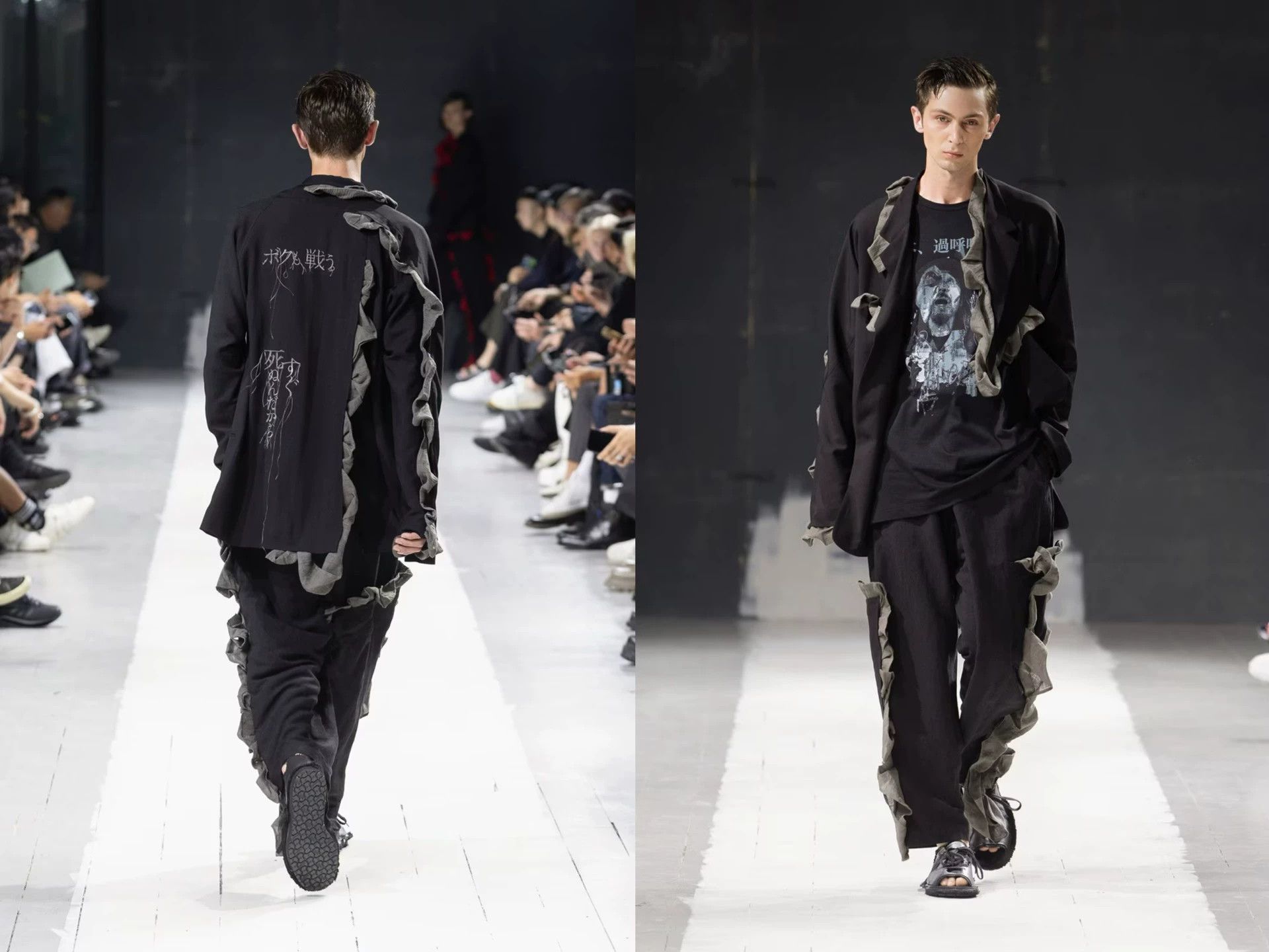Yohji Yamamoto Yohji Yamamoto 24SS Embroidered Ruffle Jacket Gray Size 2 Size US M / EU 48-50 / 2 - 3 Thumbnail