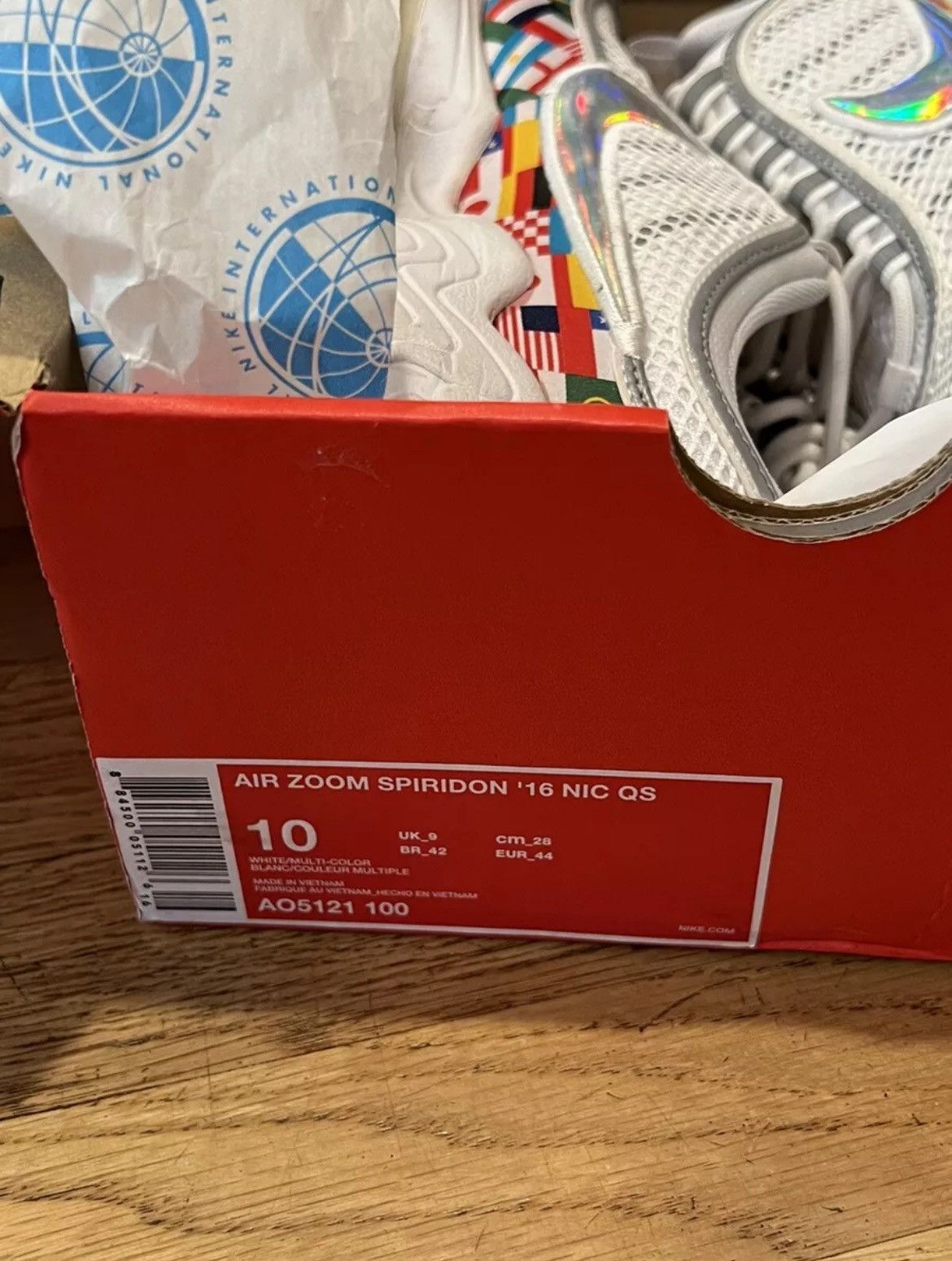 Nike Nike Air Zoom Spiridon '16 NIC QS International Flag White Size US 10 / EU 43 - 4 Thumbnail