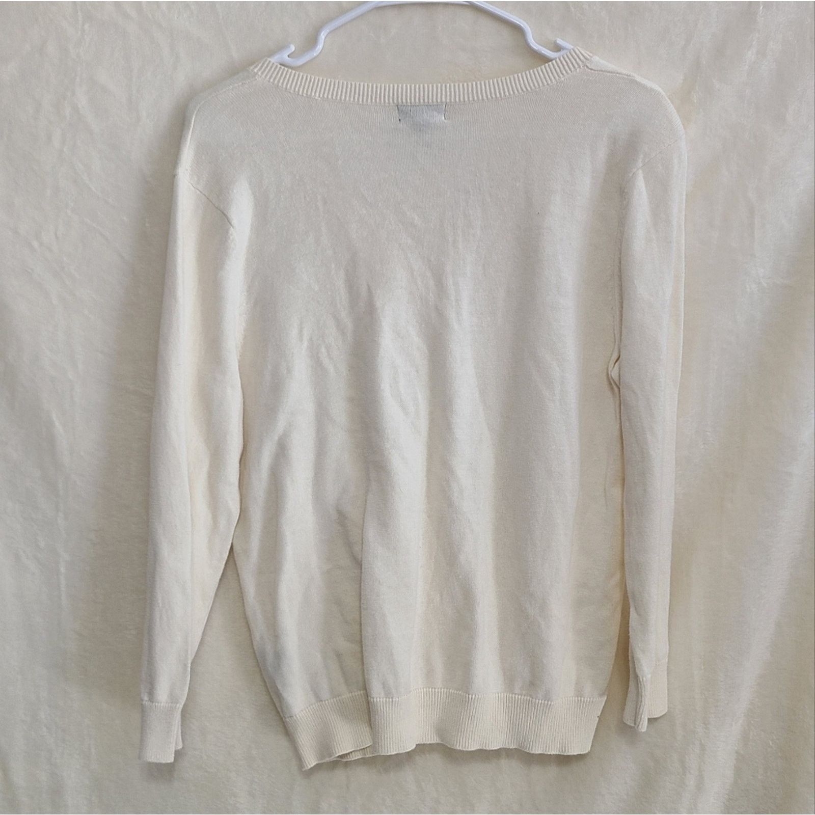 Nicole Miller Nicole Miller Cardigan Cream Size L Size L / US 10 / IT 46 - 2 Thumbnail