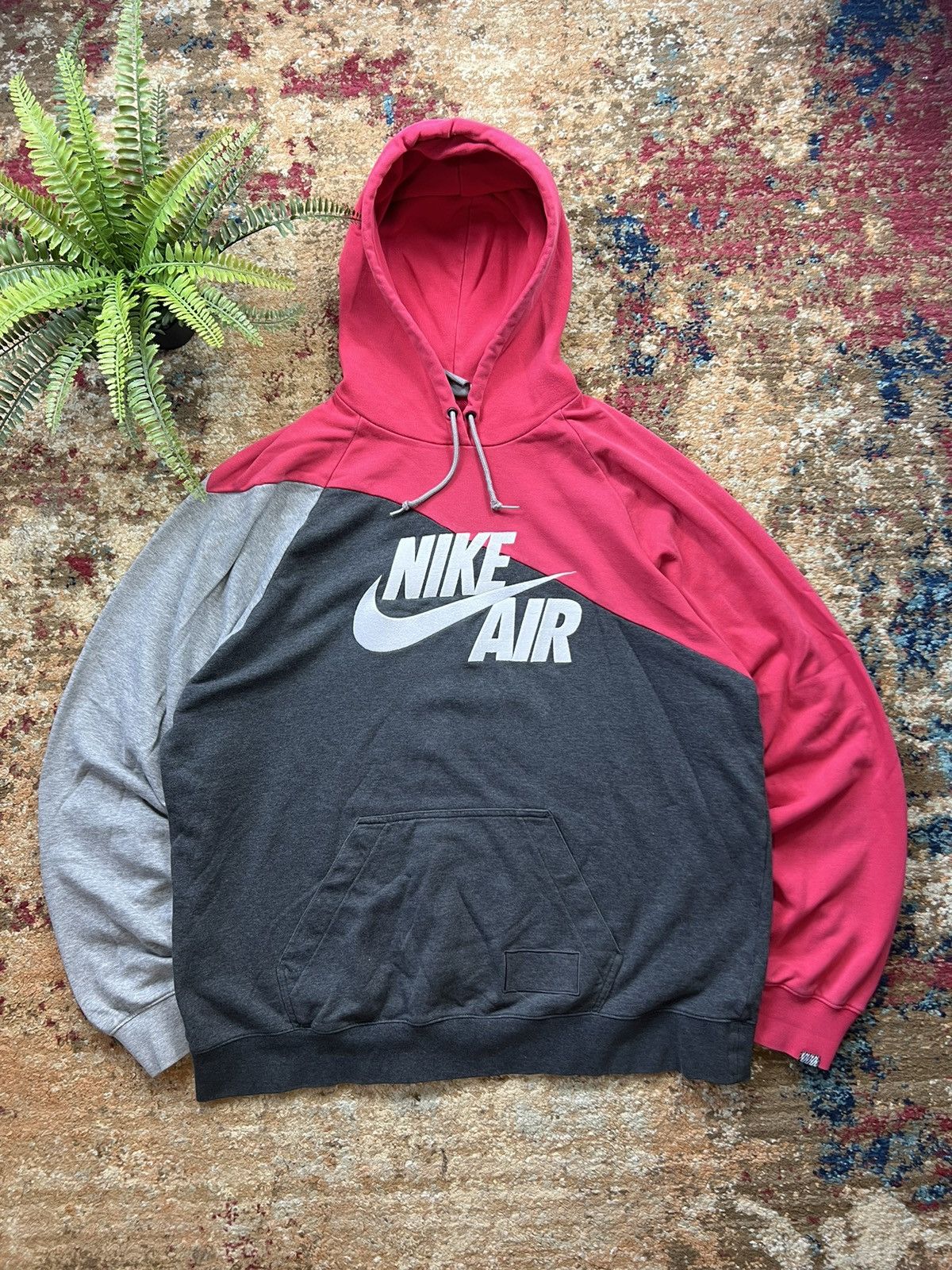 Nike × Vintage 🦍 90’s NIKE AIR RETRO SPELLOUT SWOOSH LOGO HOODIE Y2K Size US XL / EU 56 / 4 - 1 Thumbnail