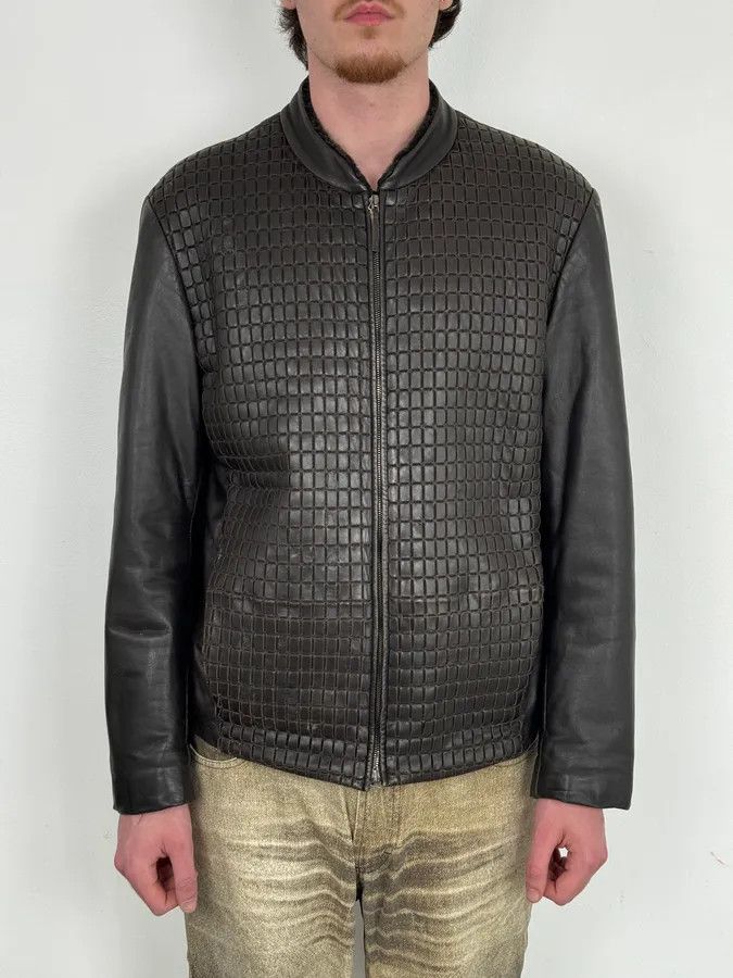 Armani Collezioni Armani Collezioni Brown Leather Quilted Bomber Jacket Size US L / EU 52-54 / 3 - 2 Thumbnail