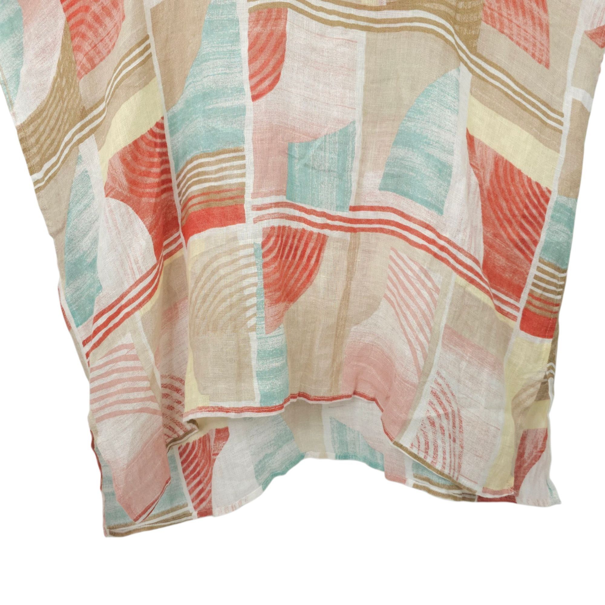 Chicos Chicos Linen Poncho Blouse Womens Size S/M Geometric Keyhole Size S / US 4 / IT 40 - 8 Thumbnail