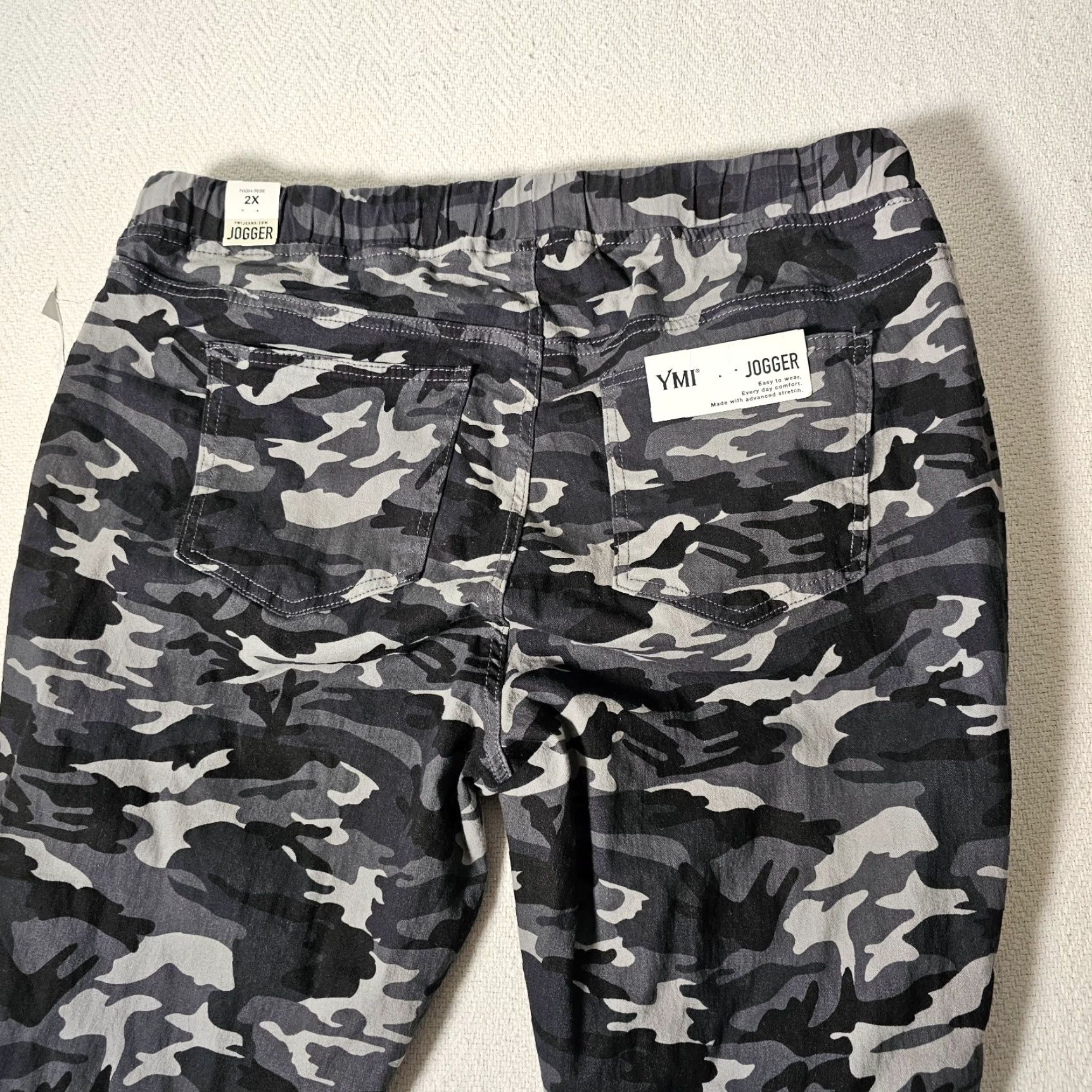 Vintage YMI Jeans Jogger Womens Size 2X Elastic Waist Distressed Pull On Camouflage Shirt Jeans? Size 40" / US 18 - 7 Thumbnail
