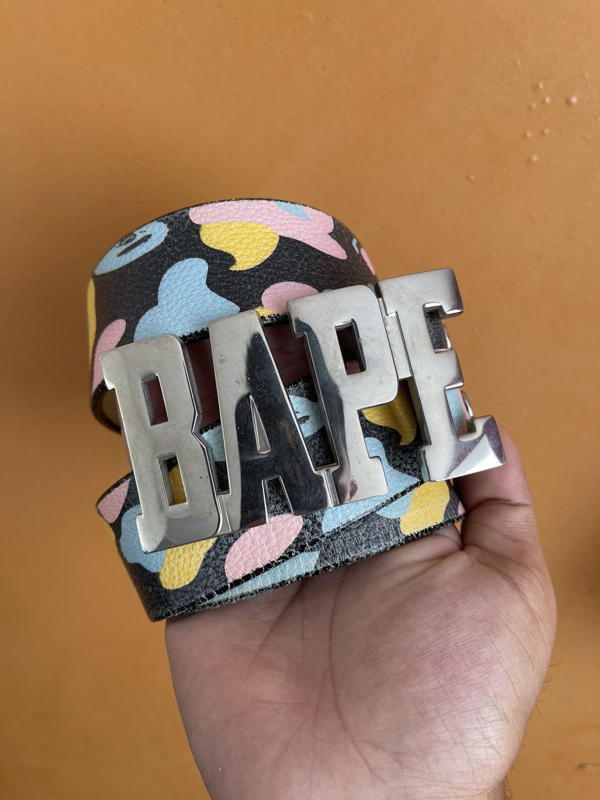 Bape A Bathing Ape Bape Spellout Black Cotton Candy Camo Belts Size 44 - 2 Thumbnail