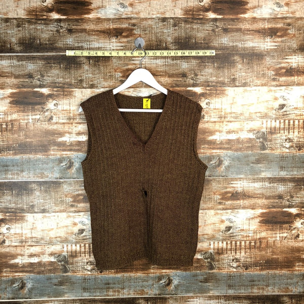 Vintage Japan ripped vintage Brown Vest Knitwear #A1800 Size S / US 4 / IT 40 - 1 Thumbnail