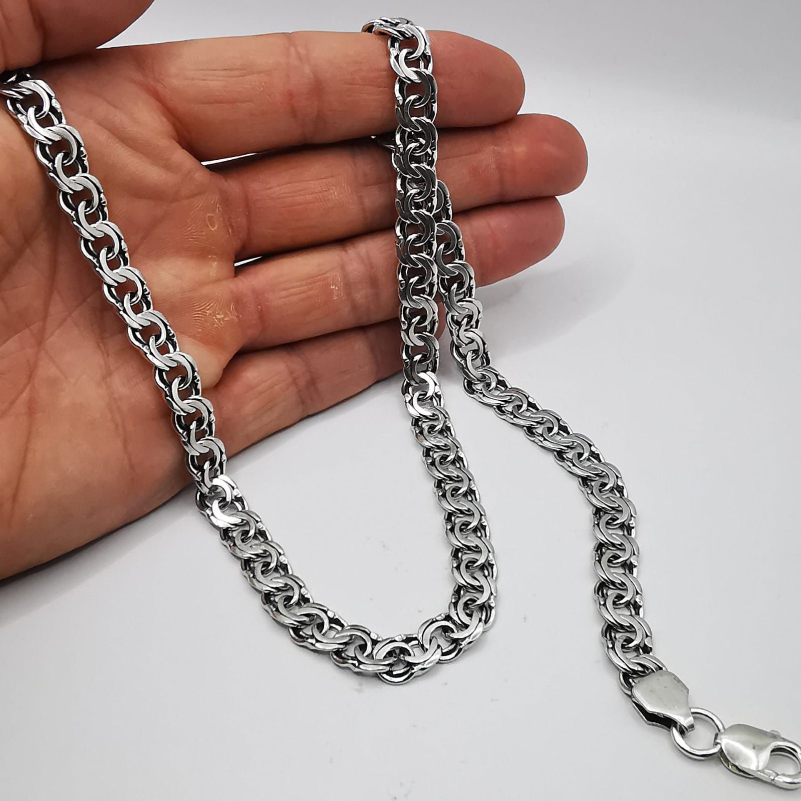 Sterling Silver Vintage Jewelry Chain, 925 Sterling Silver, Signed 50,22g Size ONE SIZE - 5 Thumbnail