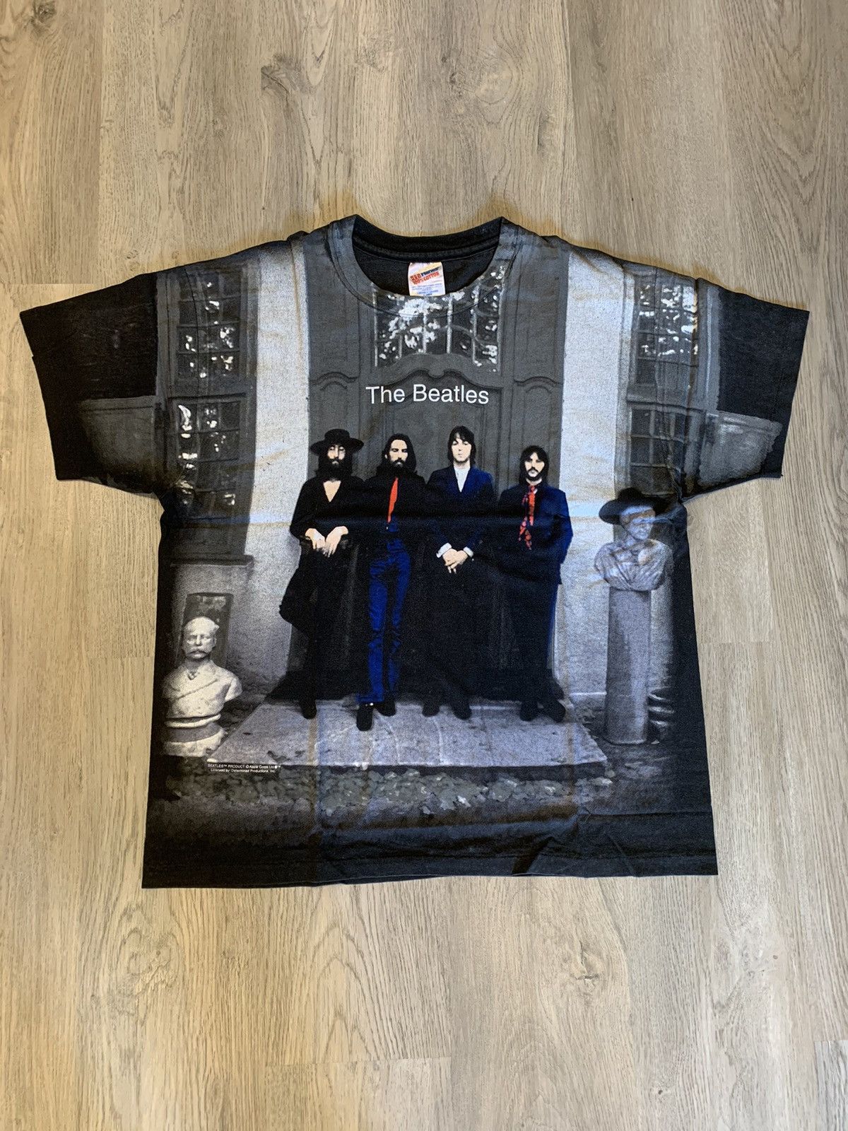 image of Band Tees 90’S The Beatles Photo Session Aop in Black, Men's (Size XL)