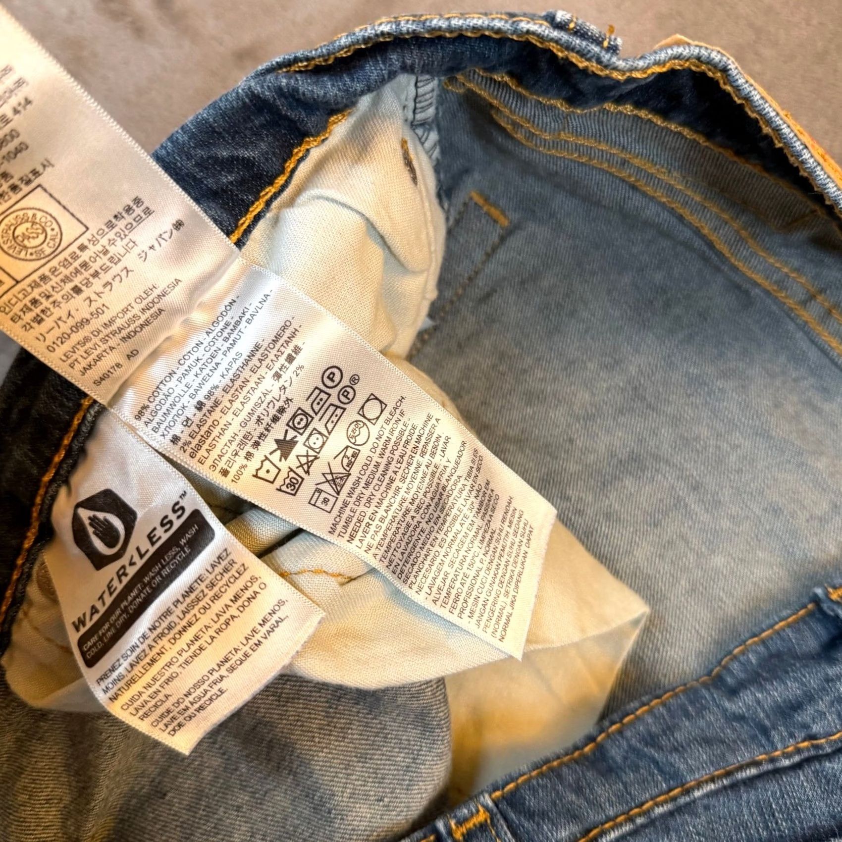 Levi's Levi's 505 Jeans Mens 40x32 Regular Fit Straight Leg Stretch Blue Denim Casual Size US 40 / EU 56 - 6 Thumbnail