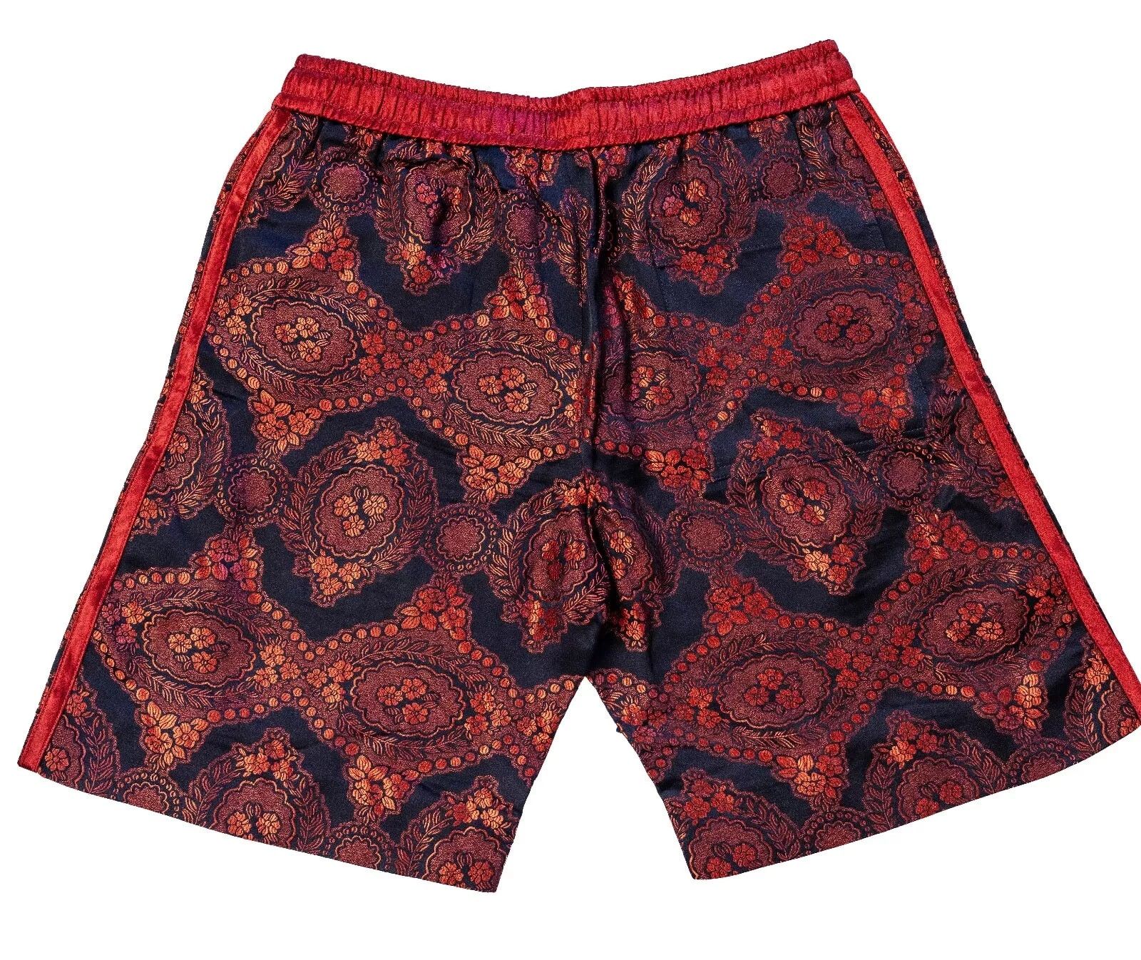 Gucci GUCCI Satin Red Floral Print Jacquard Track Bowling Shorts Size US 28 / EU 44 - 7 Thumbnail