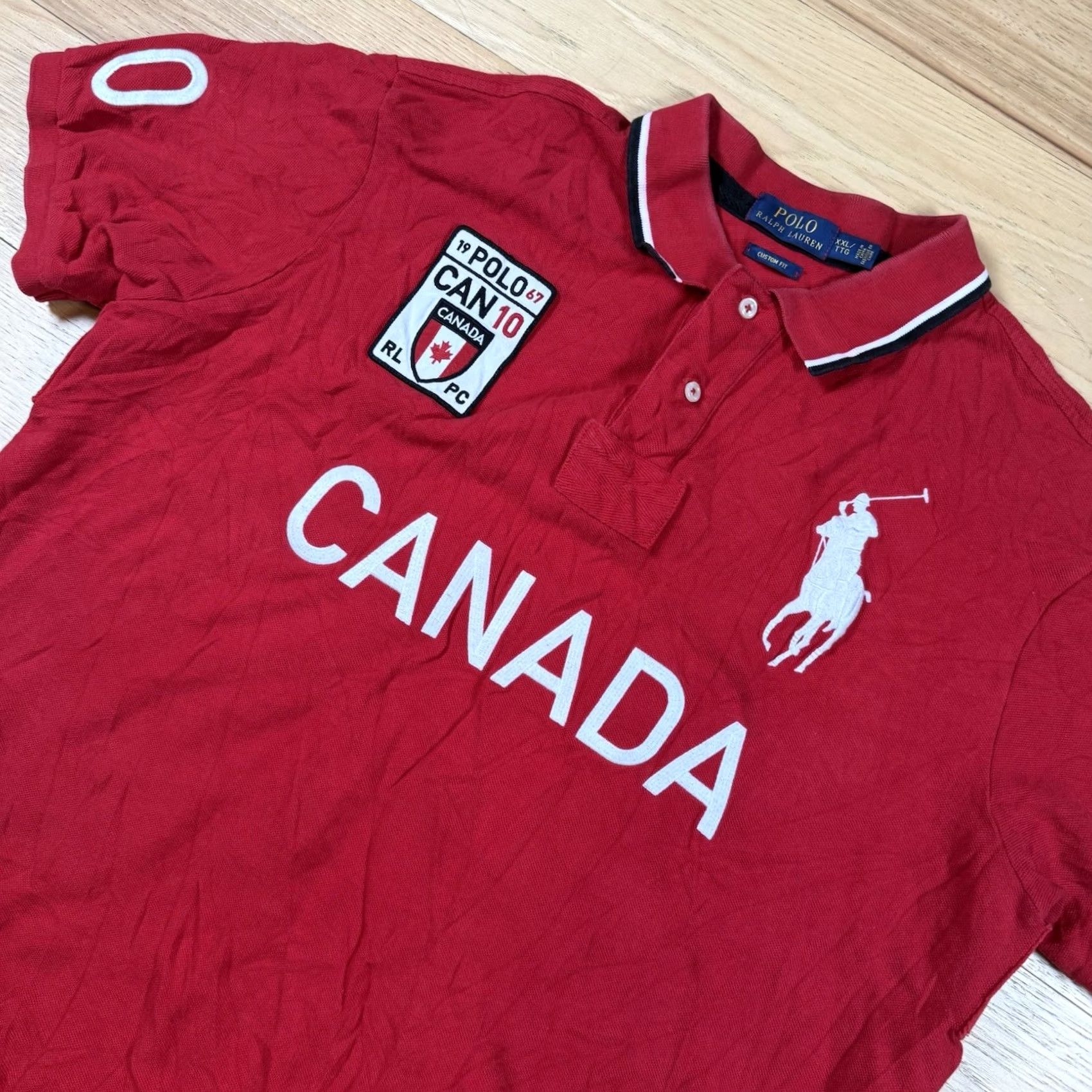 Ralph Lauren Polo Ralph Lauren Shirt Mens XXL Red White Big Pony Canada Crest Polo #10 Polo Shirt Size US XXL / EU 58 / 5 - 2 Thumbnail