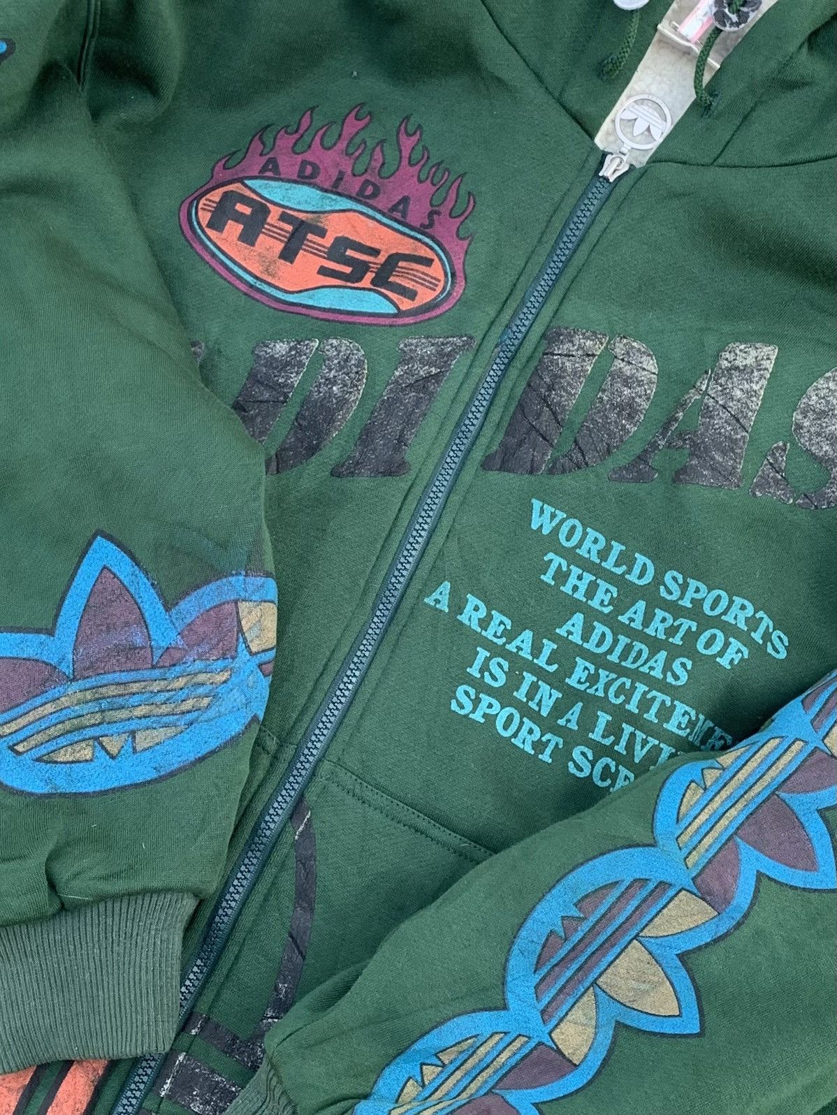 Adidas Vintage 90s Adidas Trefoil Fleece Lined Hoodie Jacket Size US L / EU 52-54 / 3 - 9 Thumbnail