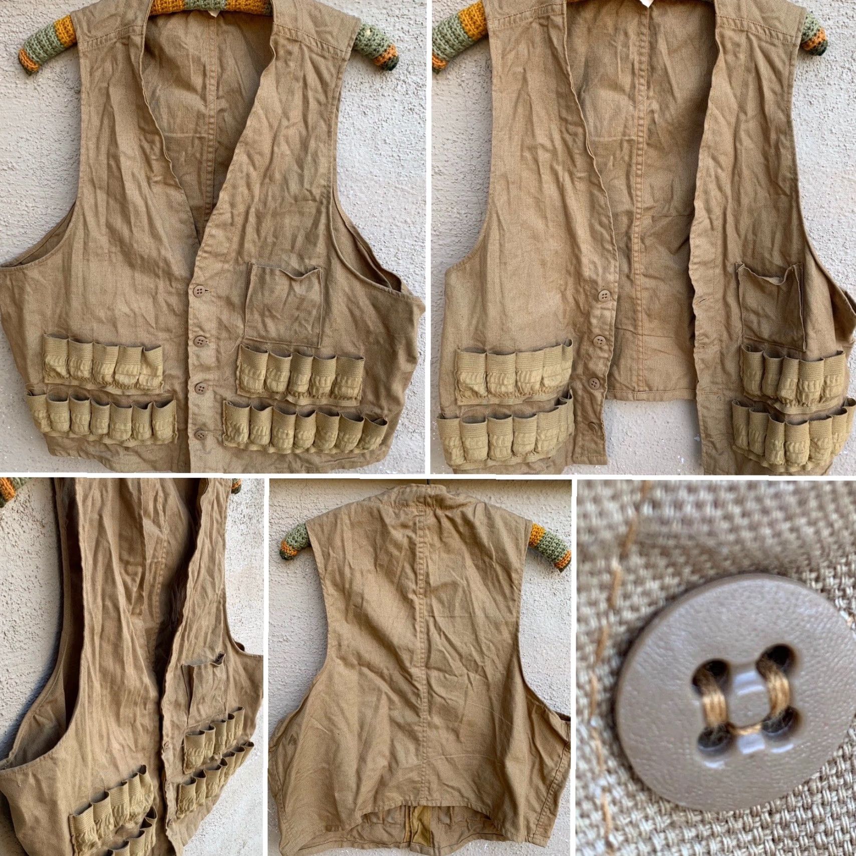Sears VINTAGE Sears, Roebuck and Co Hunting Vest Shirt Mens 46 Beige Outdoor 90s Hunters Size US S / EU 44-46 / 1 - 2 Thumbnail