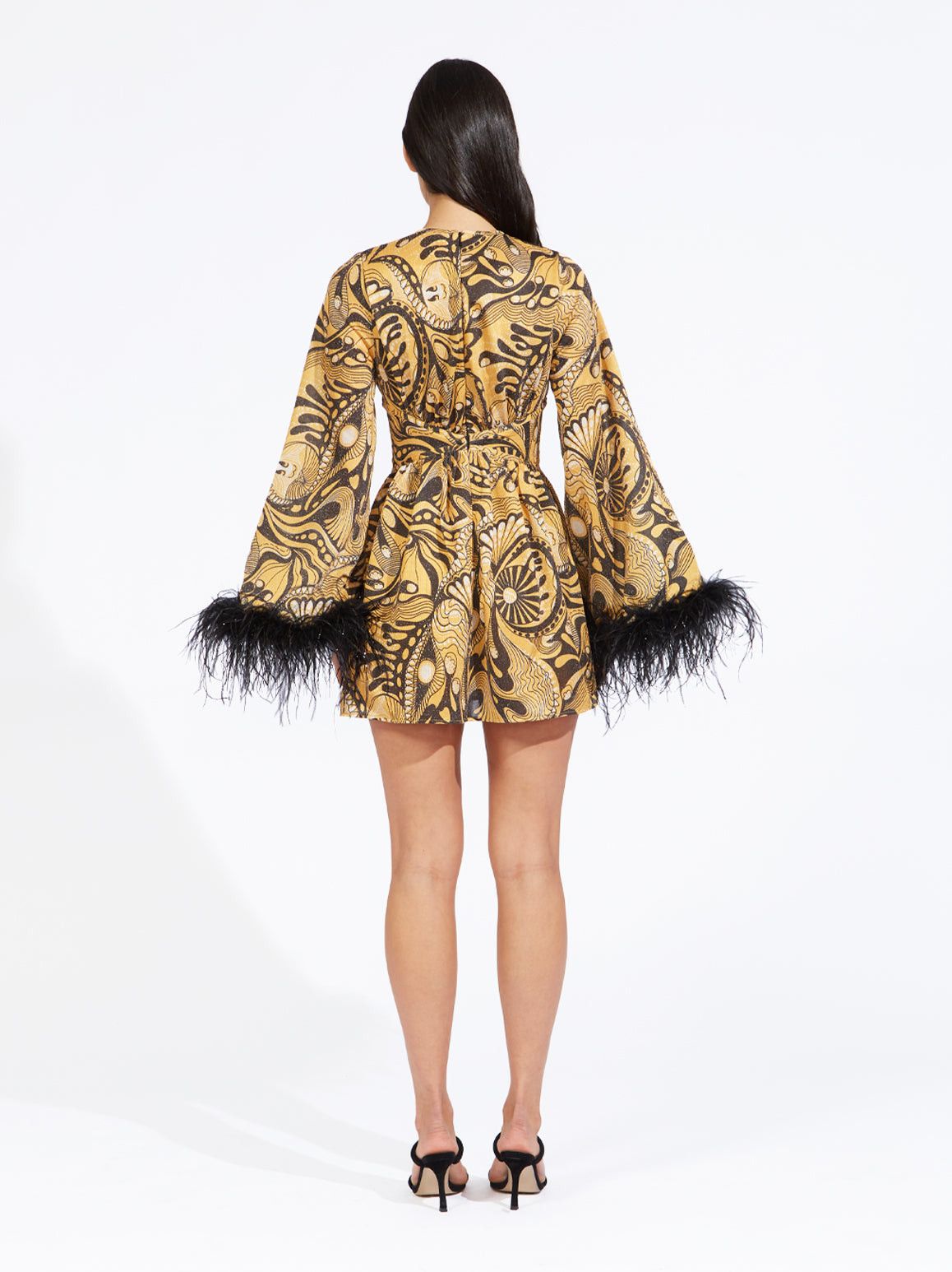 Alice McCall Gold Dust Feather Mini Dress Size M / US 6-8 / IT 42-44 - 2 Thumbnail