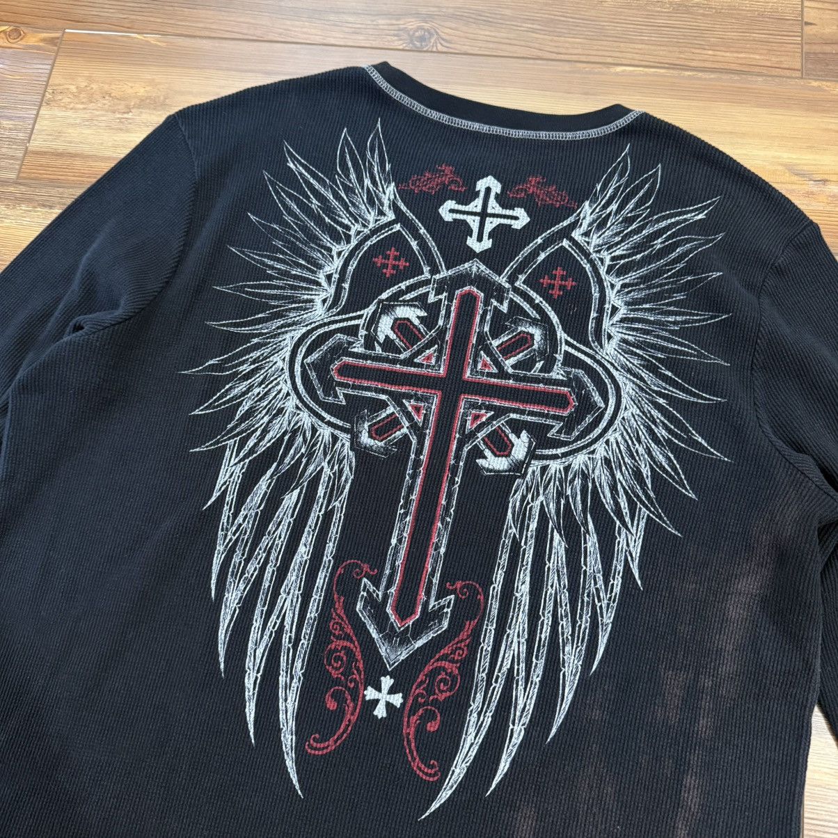 Other Black Y2K No Boundaries Grunge Punk Skull Thermal Shirt Size US XL / EU 56 / 4 - 4 Thumbnail