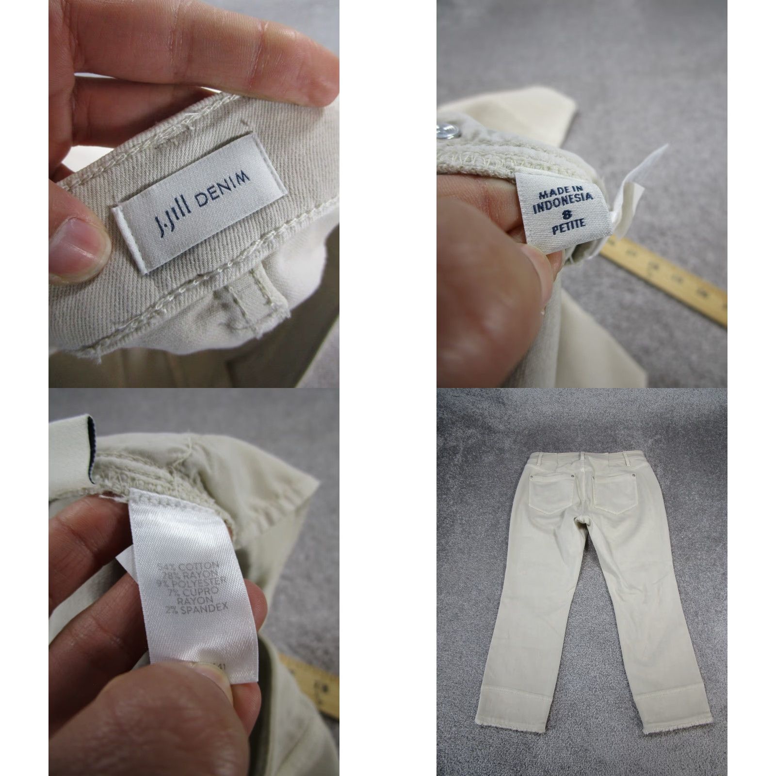 J. Jill J. Jill Jeans Womens 8 Petite Beige Stretch Denim Skinny Mid Rise 8P Zip Zipper Solid Read Womens Jeans Beige Stretch Denim J. Jill Petite 8P Read Size 30" / US 8 / IT 44 - 8 Thumbnail