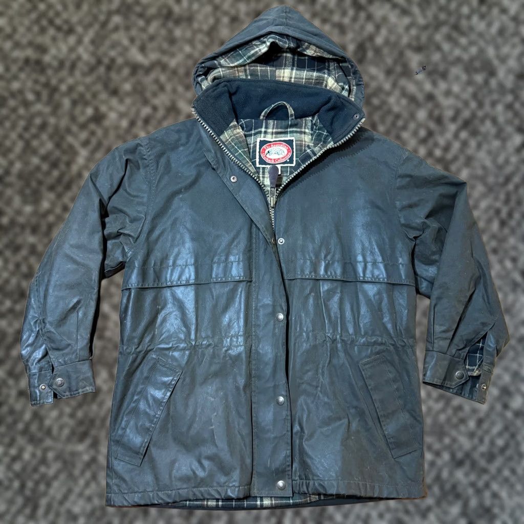Skin Australian Outback Jacket Bomber Vest Mens Small Cotton Oil Skin Wax Canvas Zip Hooded Brown 44 Chest 26 Shoulder to Hem Size US S / EU 44-46 / 1 - 1 Thumbnail