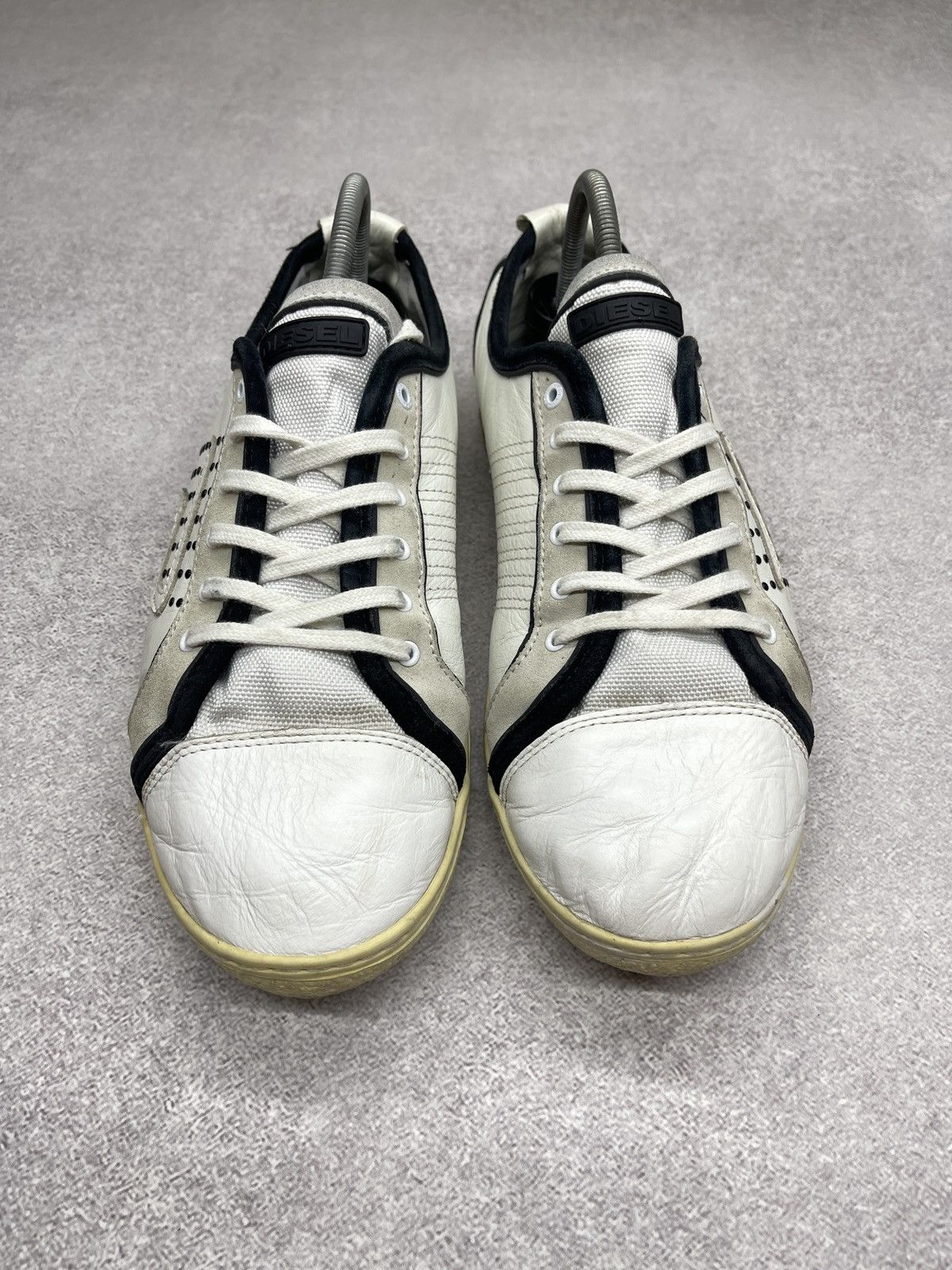 Diesel Mens Diesel Leather Low Sneakers Shoes White Size US 10.5 / EU 43-44 - 5 Thumbnail