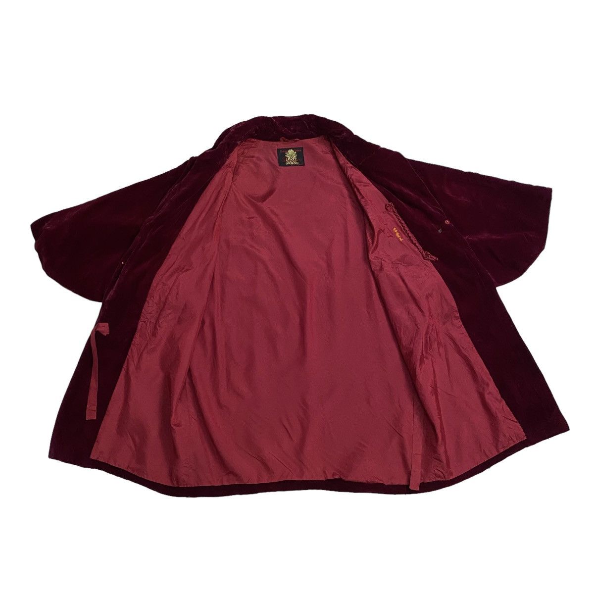 Velvet × Vintage Vintage 60s Red Velvet Collared Kimono Jacket Size XL / US 12-14 / IT 48-50 - 8 Thumbnail
