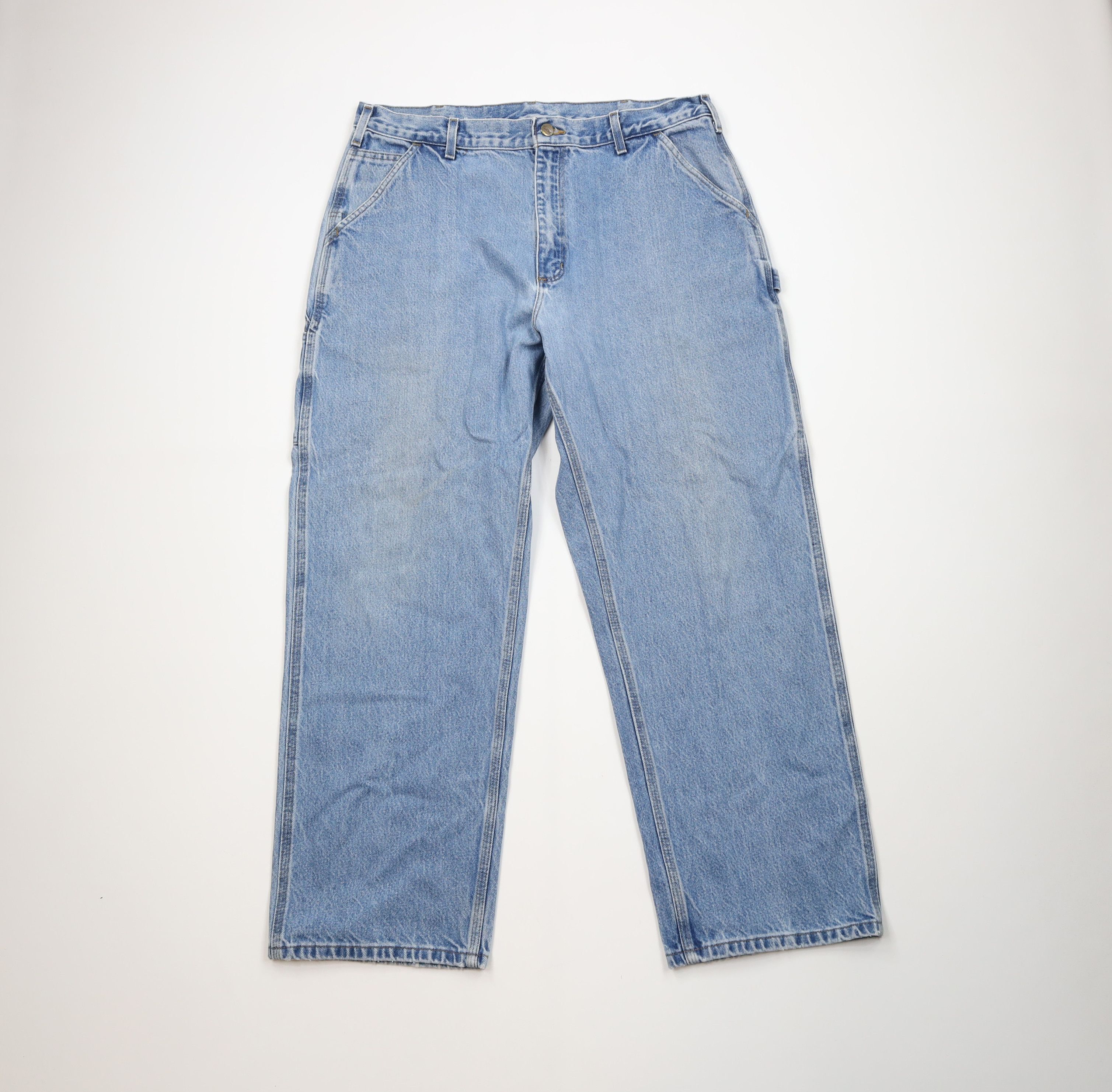 Carhartt Vintage Y2K Carhartt Spell Out Wide Leg Dungaree Denim Jeans Size US 38 / EU 54 - 1 Thumbnail