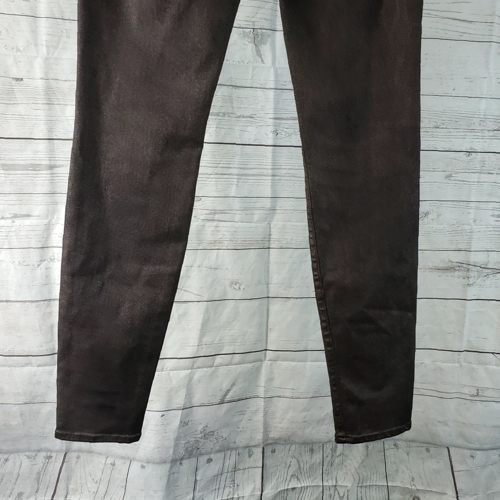 J Brand J Brand Womens Skinny Jeans Sz 27 Comos Metallic Mid Rise Denim Brown 30in Inseam Slim N/A Size 27" / US 4 / IT 40 - 4 Thumbnail