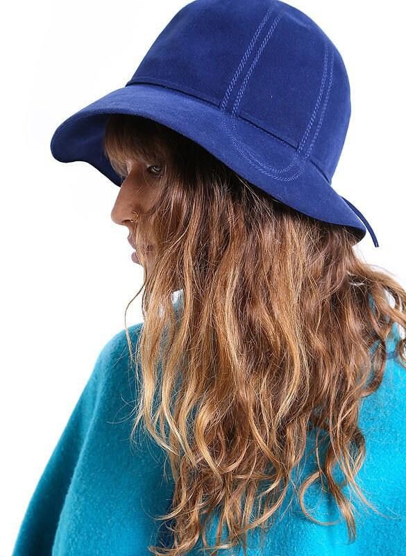 Designer Gorgeous Vintage 70's Felt Floppy Hat Size ONE SIZE - 3 Thumbnail