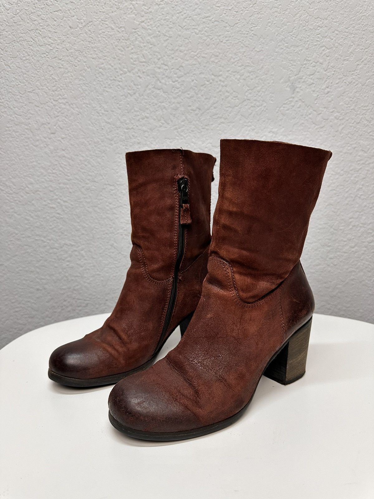 A.S.98 Lavorazione Artigiana Red Suede Leather Boots Women’s 37 Size US 7 / IT 37 - 1 Thumbnail