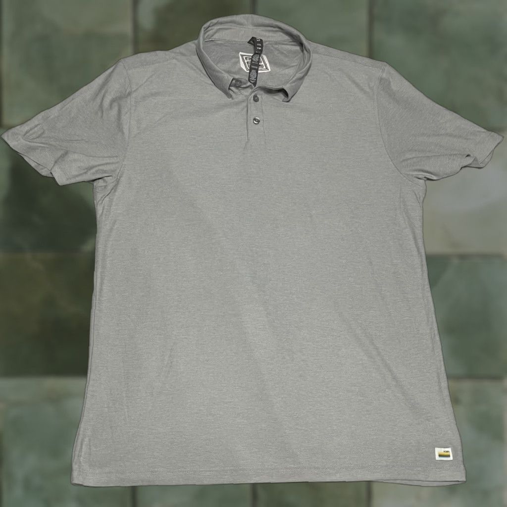 Vuori Vuori Mens Polo Shirt L Gray Strato Tech Performance Slim Short Sleeve Collared Button Breathable Stretch Vintage: No Size US L / EU 52-54 / 3 - 1 Thumbnail