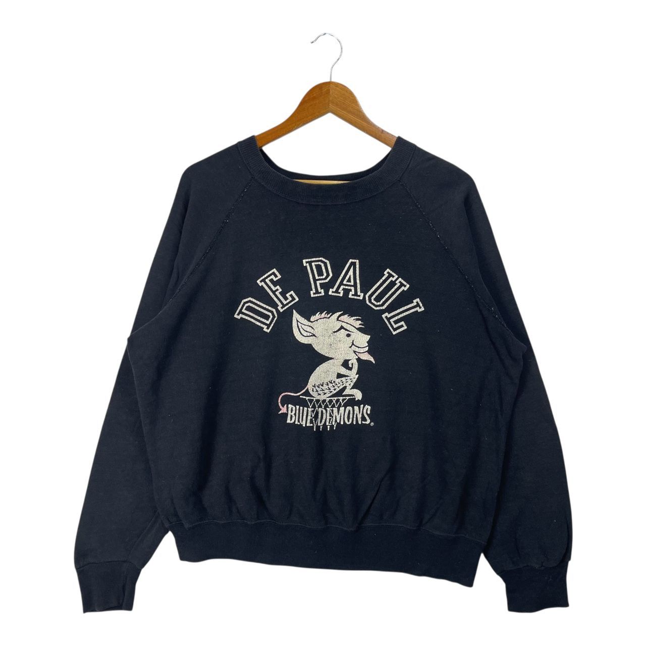 Vintage Vintage De Paul Blue Demons University Pullover Sweatshirt Size US L / EU 52-54 / 3 - 1 Thumbnail