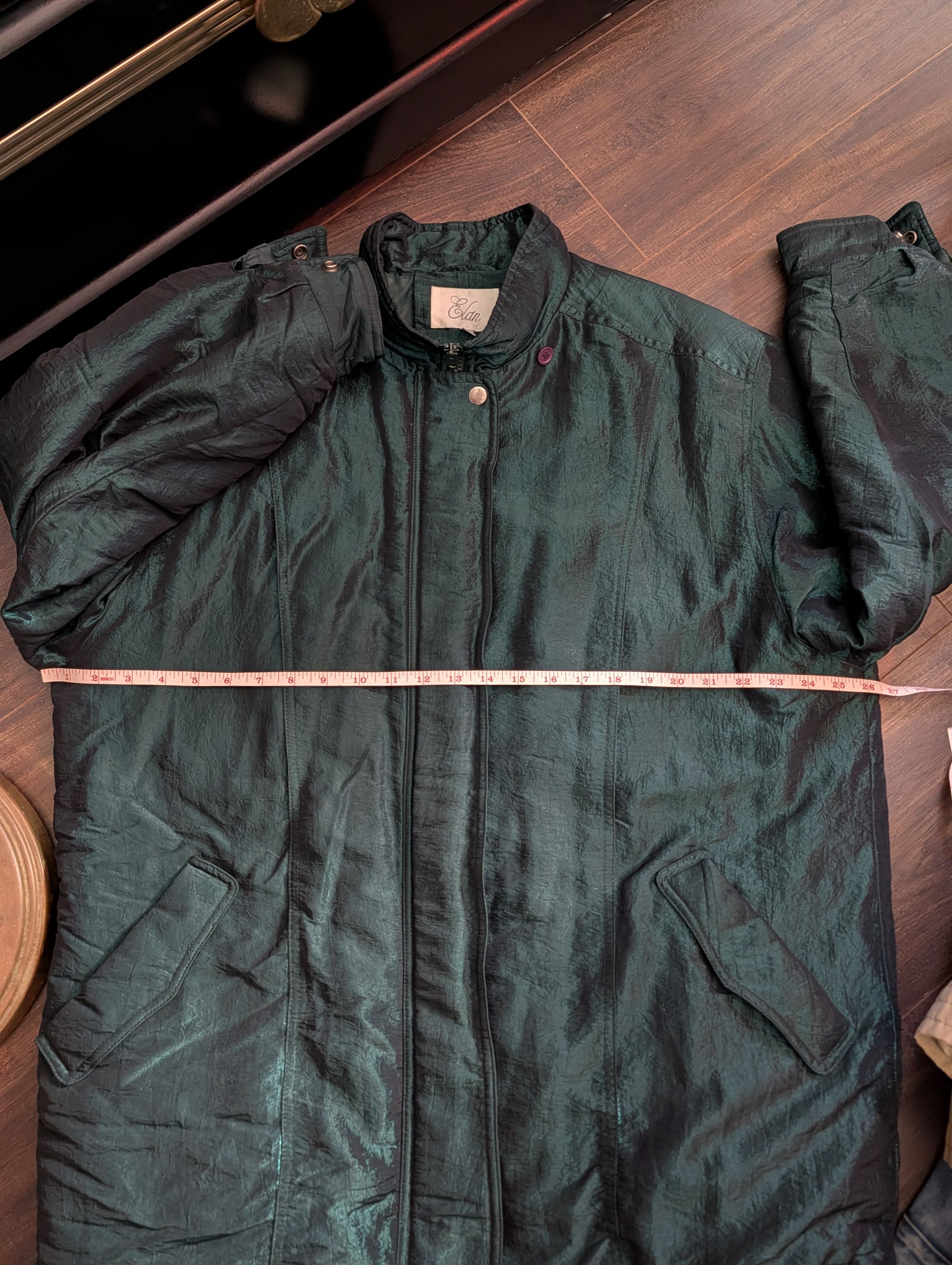 ELAN Vtg iridescent green insulated zip-up parka coat Size L / US 10 / IT 46 - 15 Thumbnail