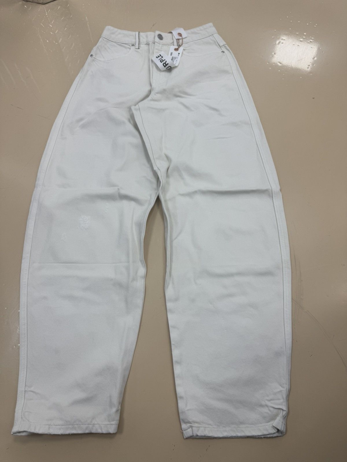 Other Purple Brand Barrel Whisper White Jeans Size 26" / US 2 / IT 38 - 1 Thumbnail